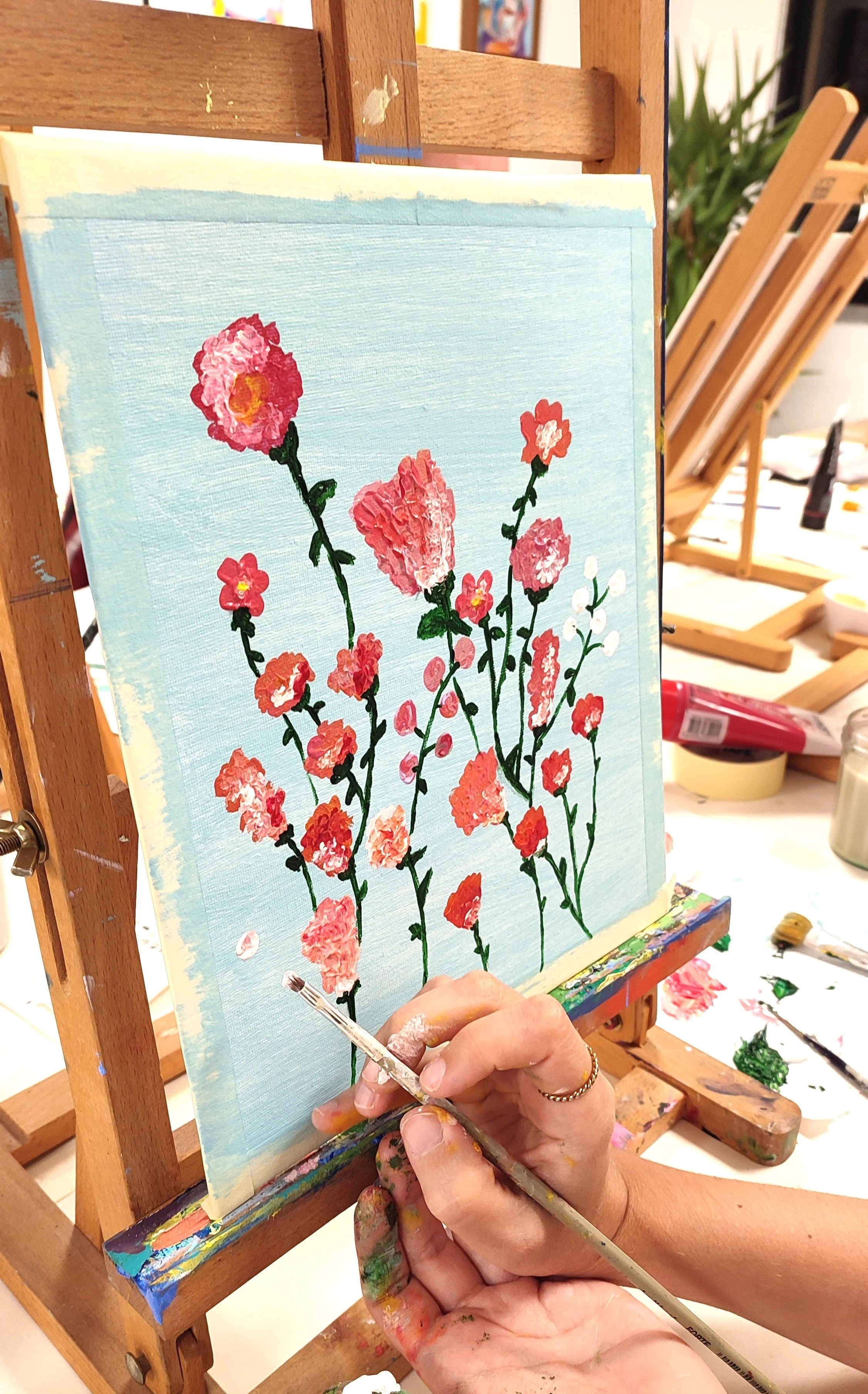  acrylic flower painting workshop