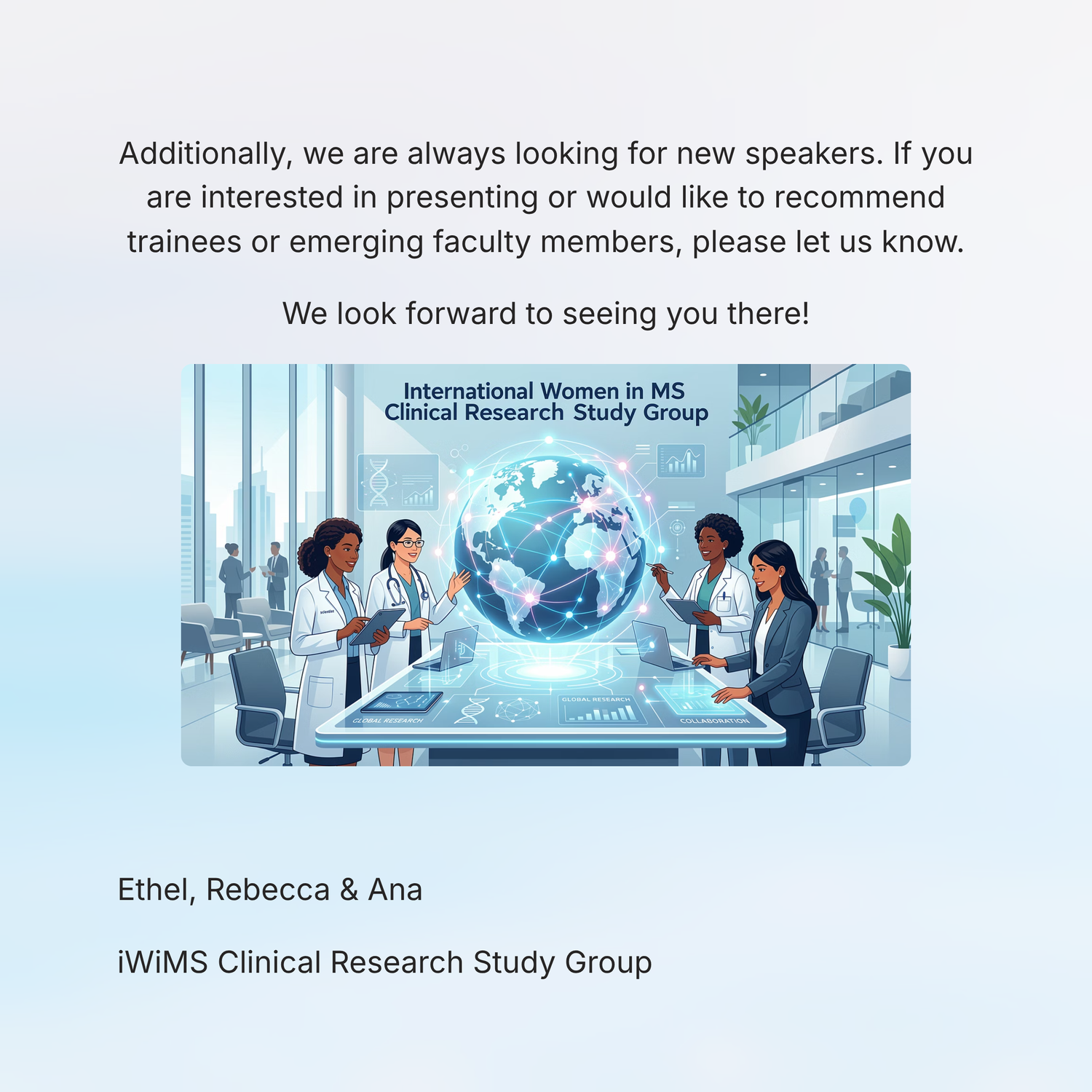 Call for new speakers