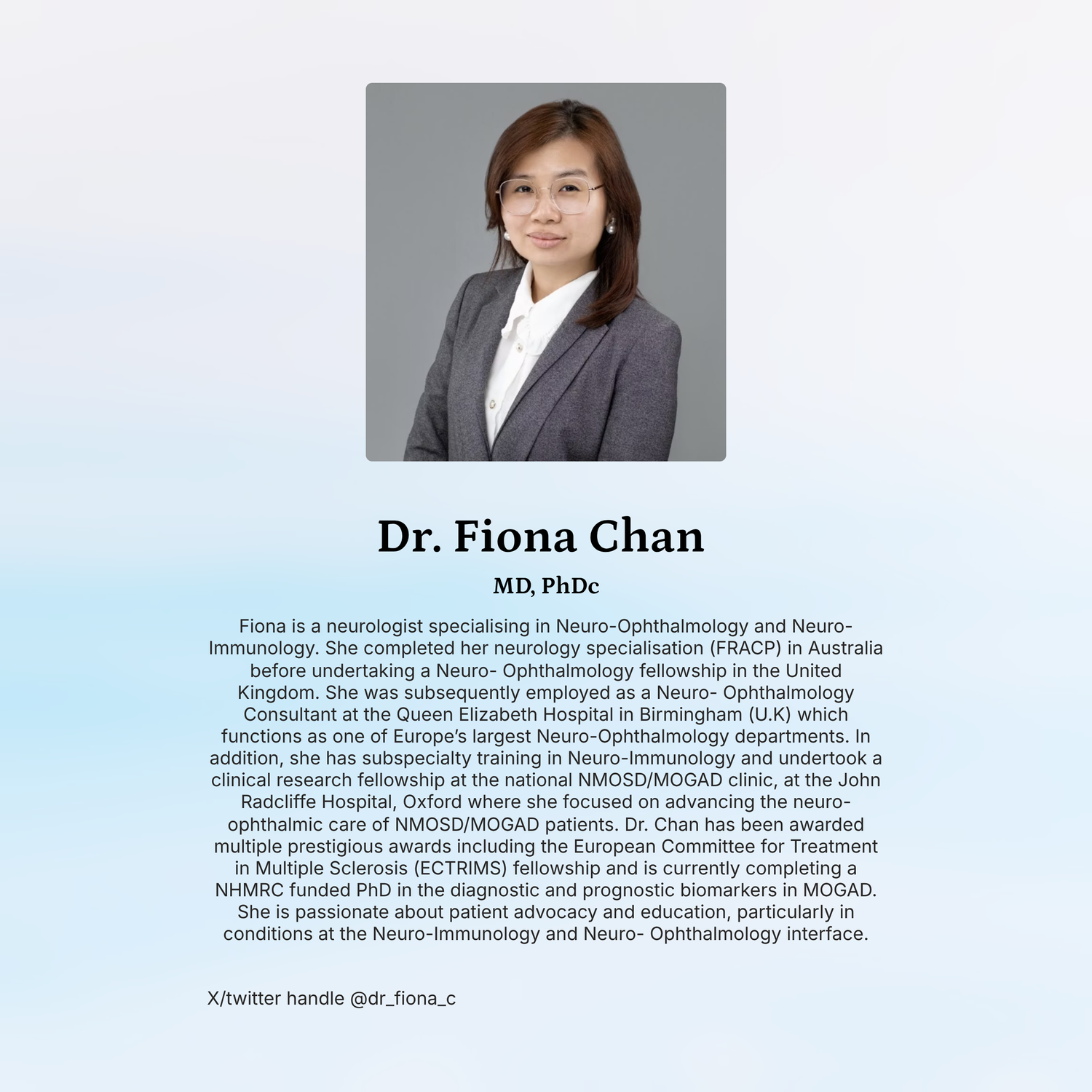 Dr. Fiona Chan