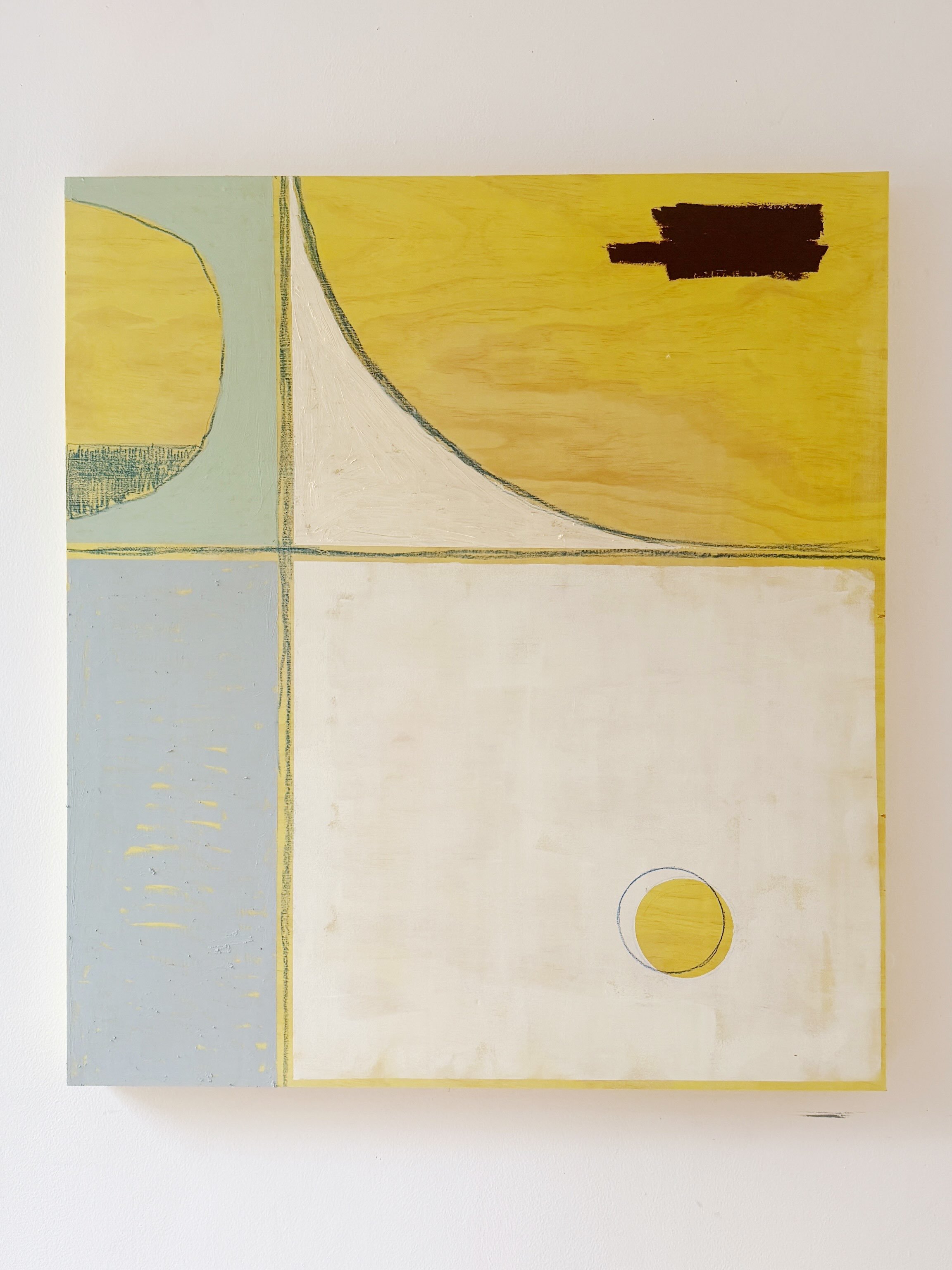 West of the Grid 2, 2026, mixed media on wood panel by Zachary B. Kahn