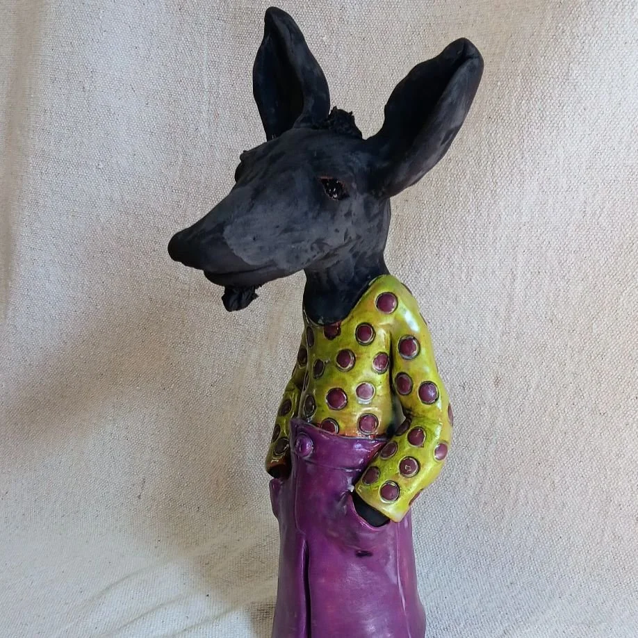 {NFS} Moose, red clay, fired to cone 05