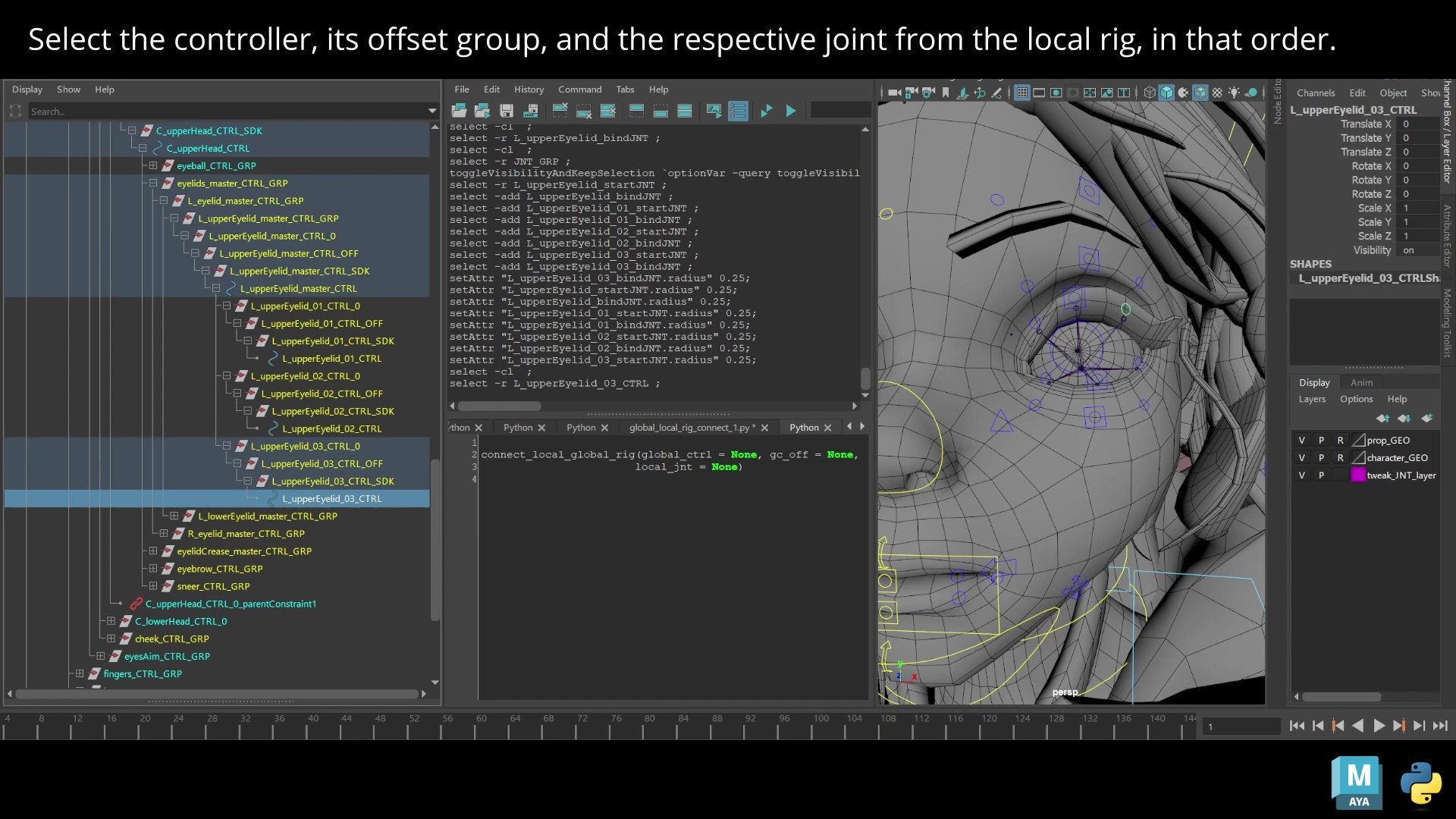 Local to Global Rig Connection Script