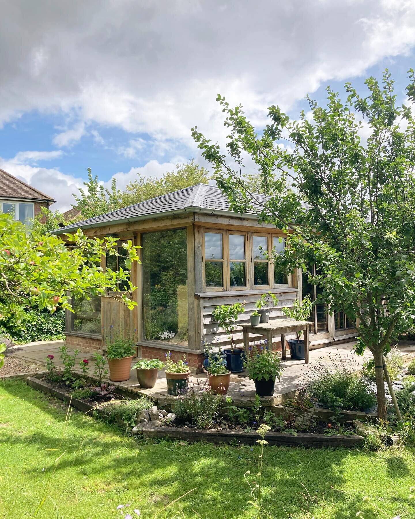 A combination of direct glazing and reclaimed joinery means this pottery studio gets a huge amount of natural light.