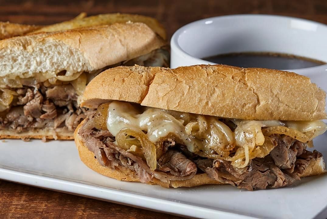 Lunch?  How about shaved Prime Rib, smothered with caramelized sweet onion, on a grilled hoagie bus smeared with herbed Boursin Cheese, just add horseradish cream and dip away!  Open Wednesday - Friday 11-1:30