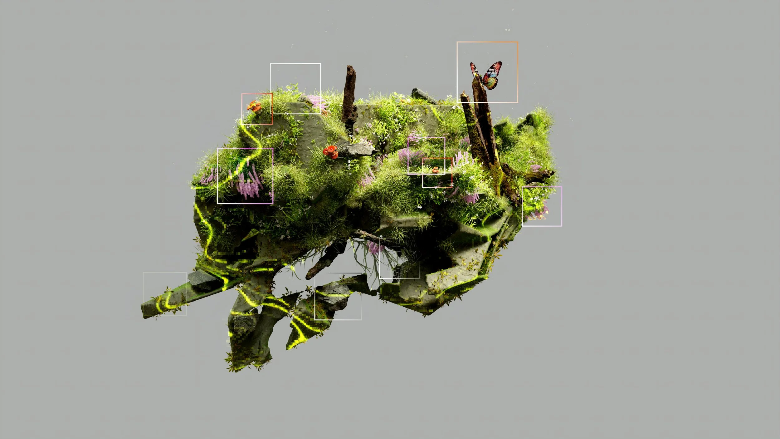 Moss brain representing neuroplasticity and trauma healing through EMDR therapy in San Francisco