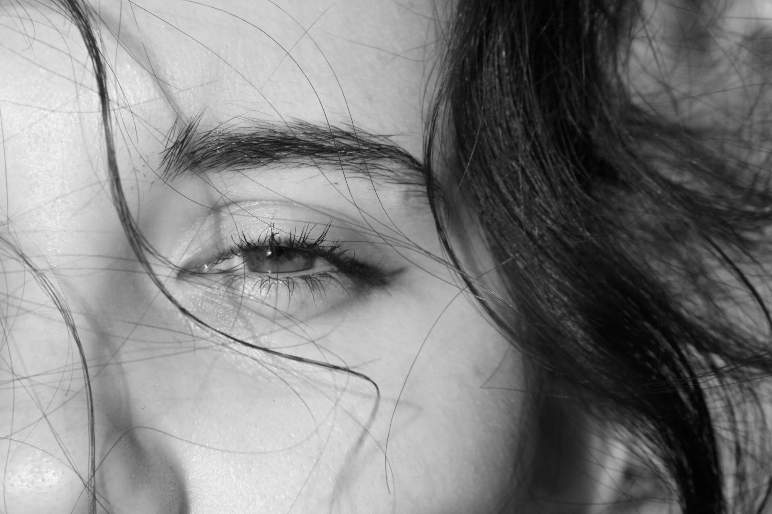 Close-up of a human eye representing the eye movement component of EMDR therapy