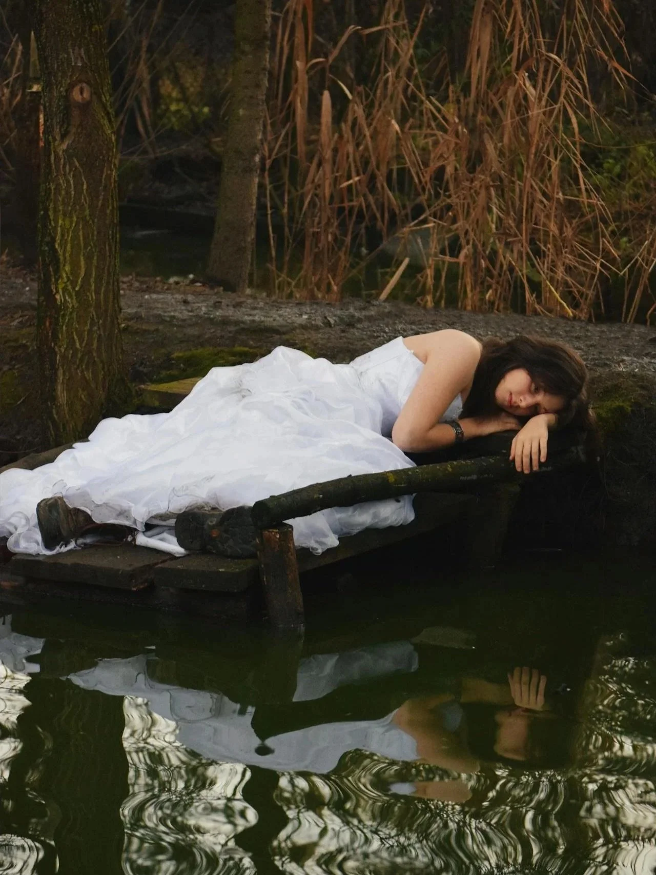 Newlywed reflecting quietly, representing holistic therapy for post-wedding depression in California and Florida