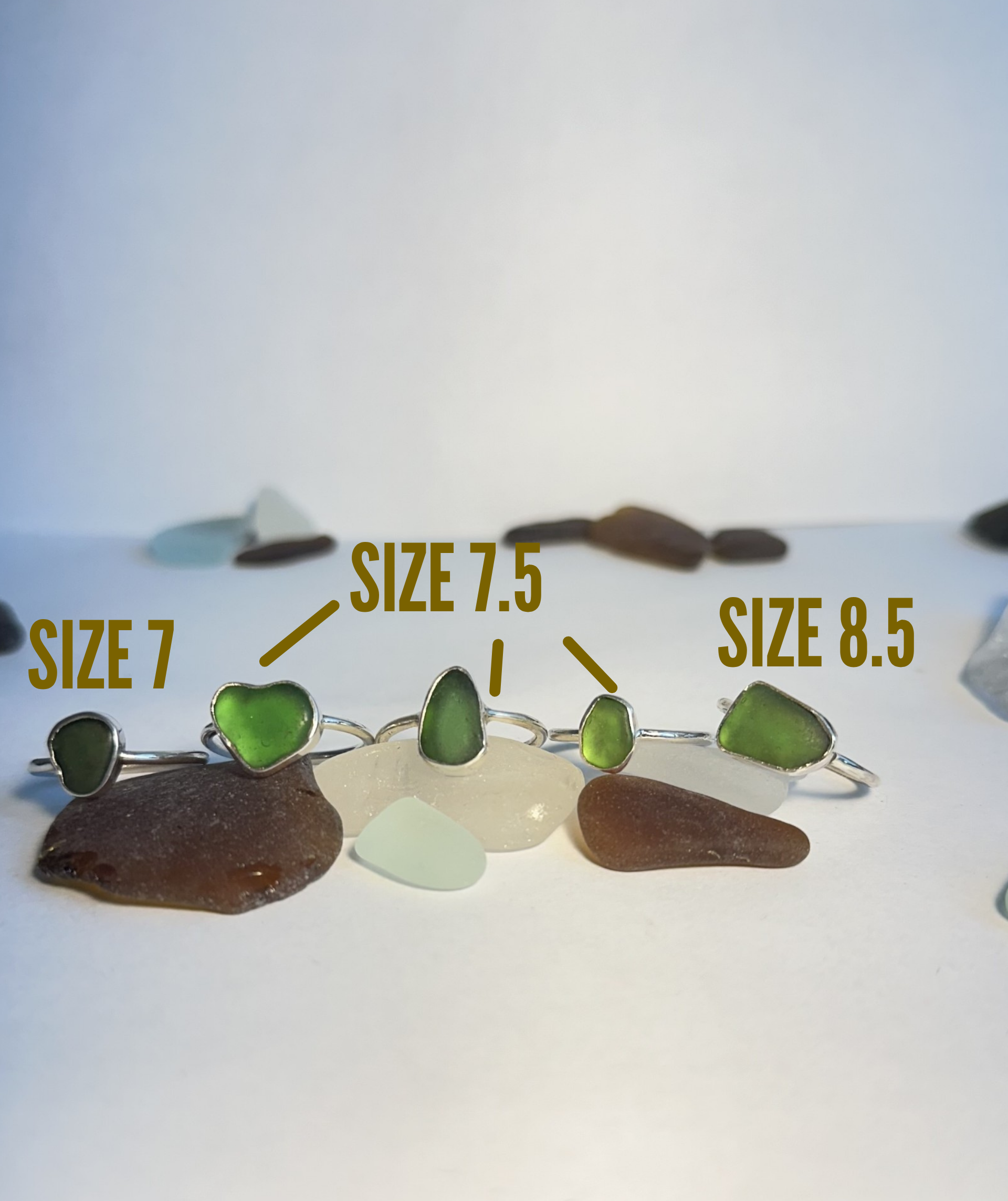 Simple Sea Glass Rings