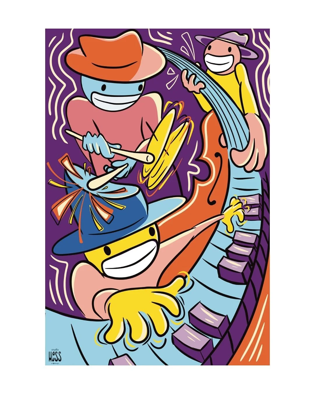 1. Ya Like Jazz?
2. Hallelujah

Both are digital artworks that I had done as a proposed mural idea for an opportunity that I was ultimately rejected from. I&rsquo;m glad I did the artwork though because look! They came out so cool and now I have both