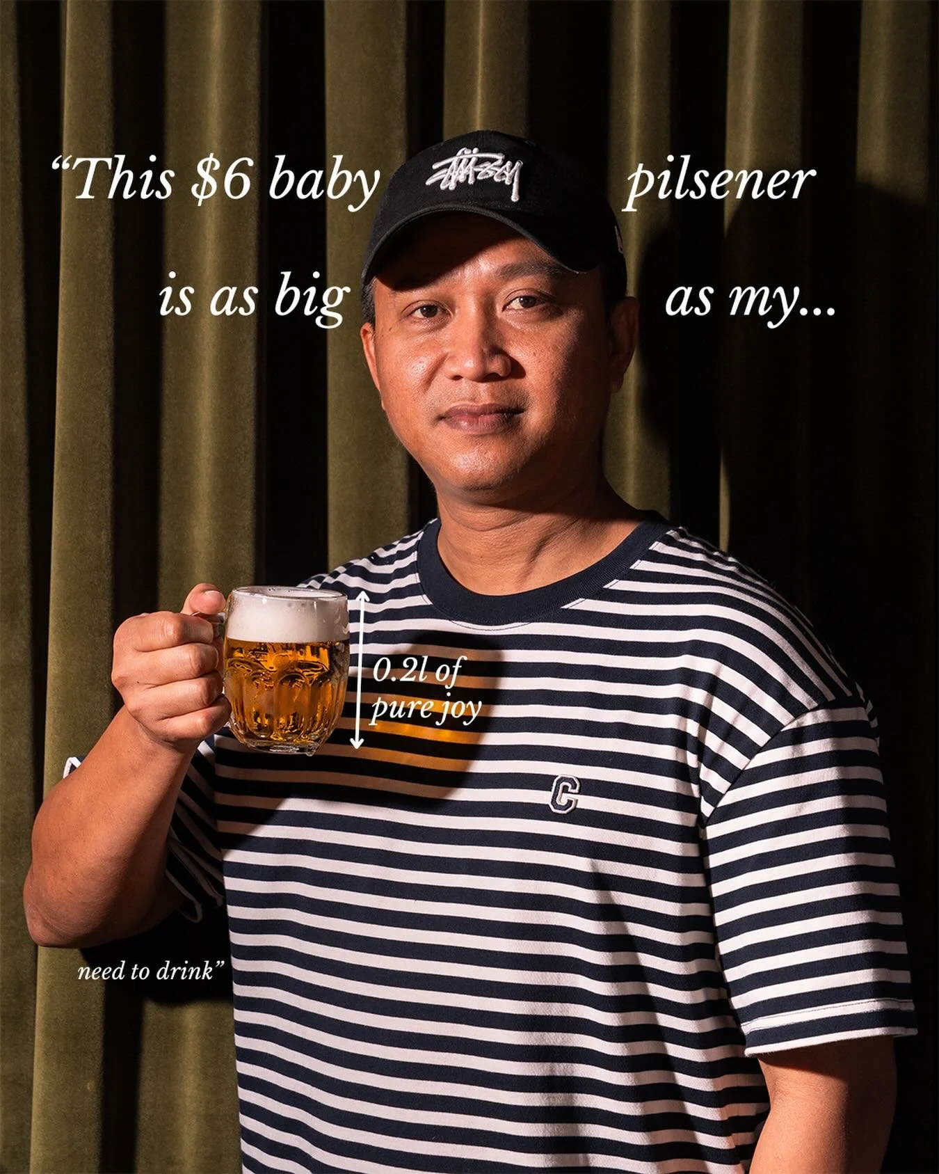 A tiny beer for a tiny break.
Baby Pilsner Urquell (200ml) &mdash; just enough to make lunch feel like lunch, not another meeting in disguise.

Available &agrave; la carte for $6++, or upgrade your set lunch for $2 more.

A baby beer never hurt nobod