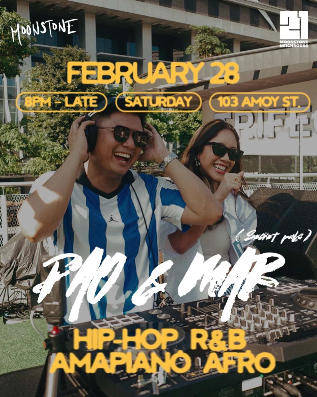 Love was in the air. Unfortunately, so is bad decision-making.

This Saturday, Pao &amp; Mar from the Secret Pals crew go b2b all night at Moonstone&ndash;passing the aux like your two funniest friends who absolutely should not be left alone with too