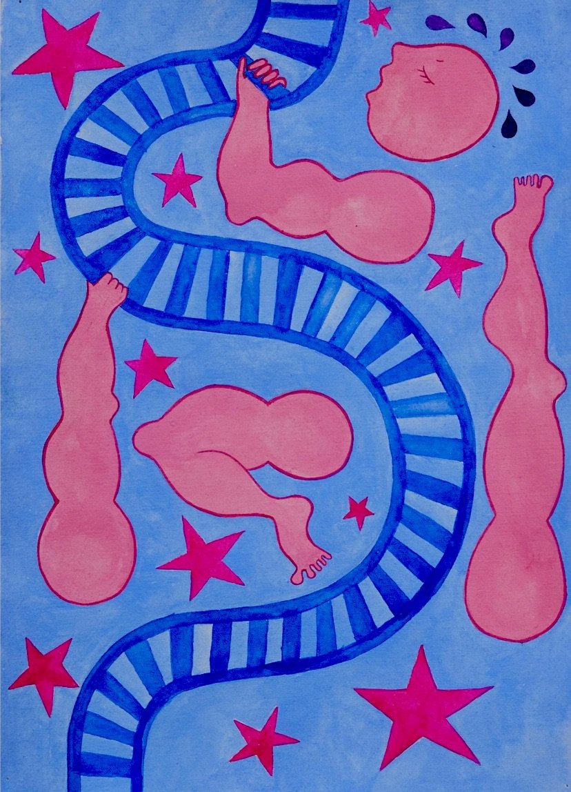 Climbing the social ladder, 2024. Watercolour on paper, 30 x 42 cm, 2024