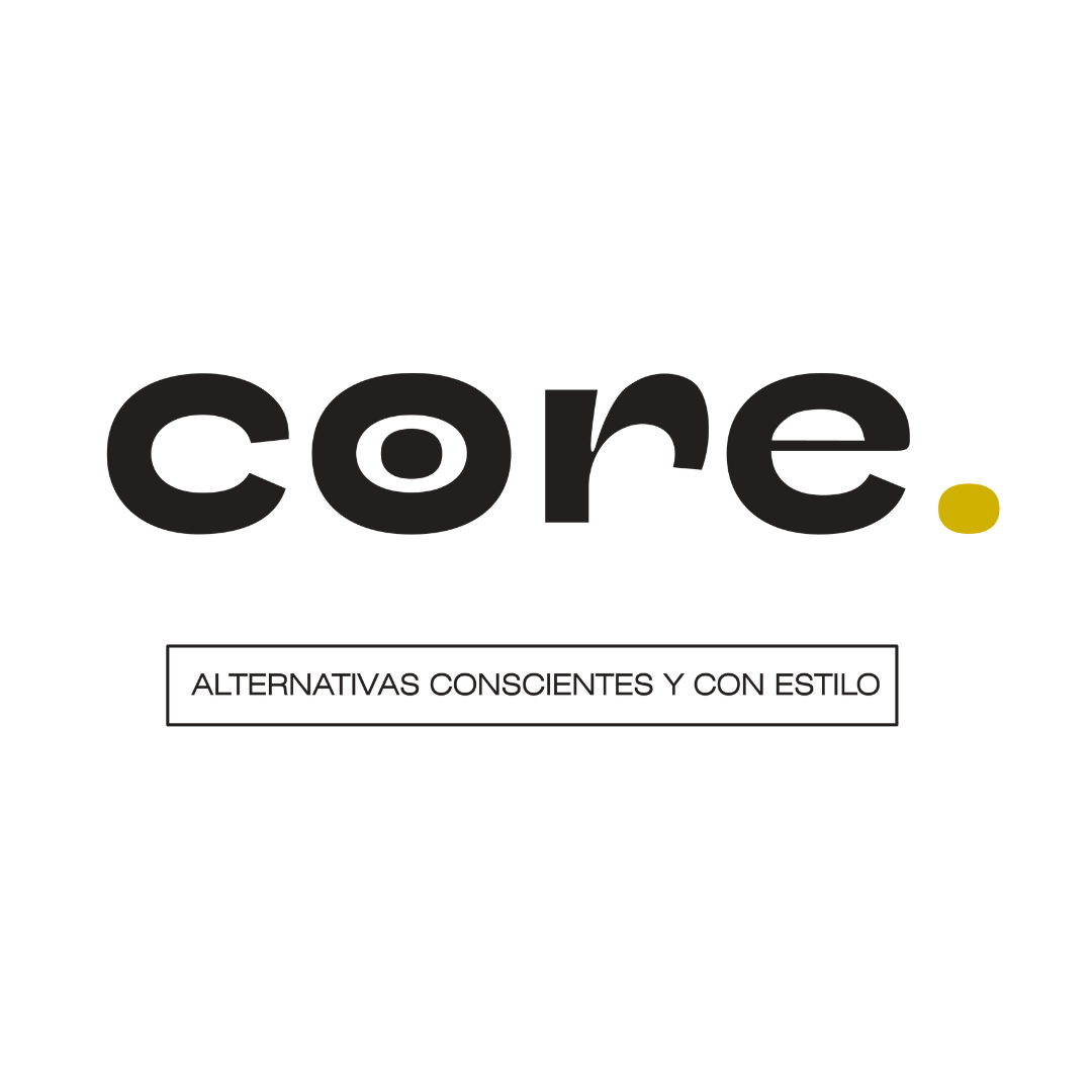 Texto que dice 'core.' con una etiqueta que dice 'Alternativas conscientes y con estilo'.