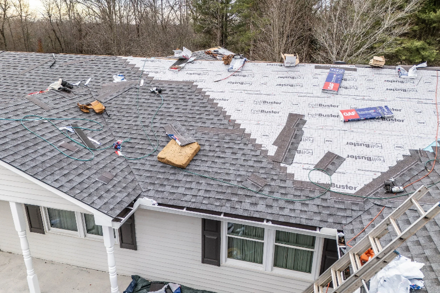 roof repair project on a residential home in Tennessee