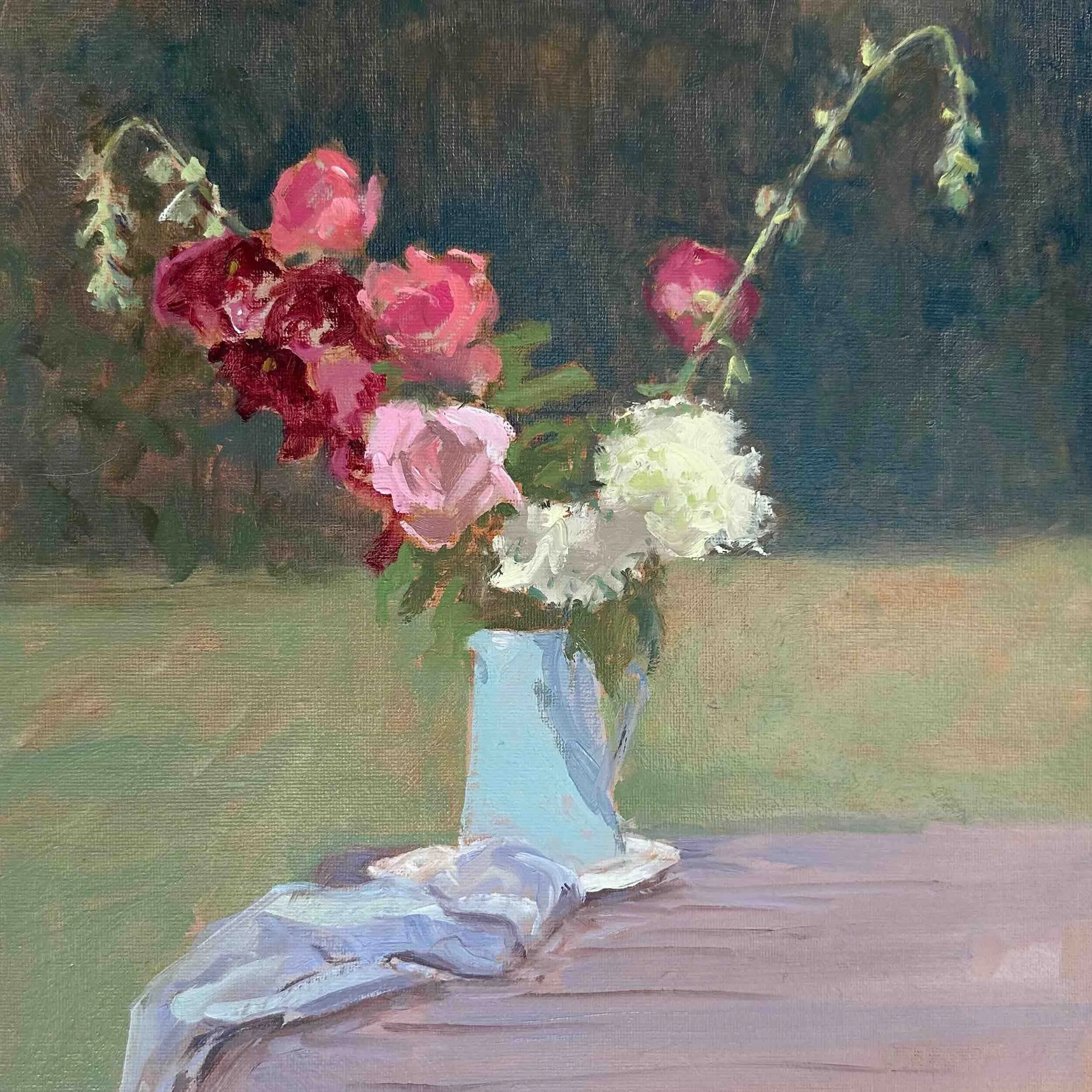 Summer Flowers in Blue Vase *sold*
Oil on board