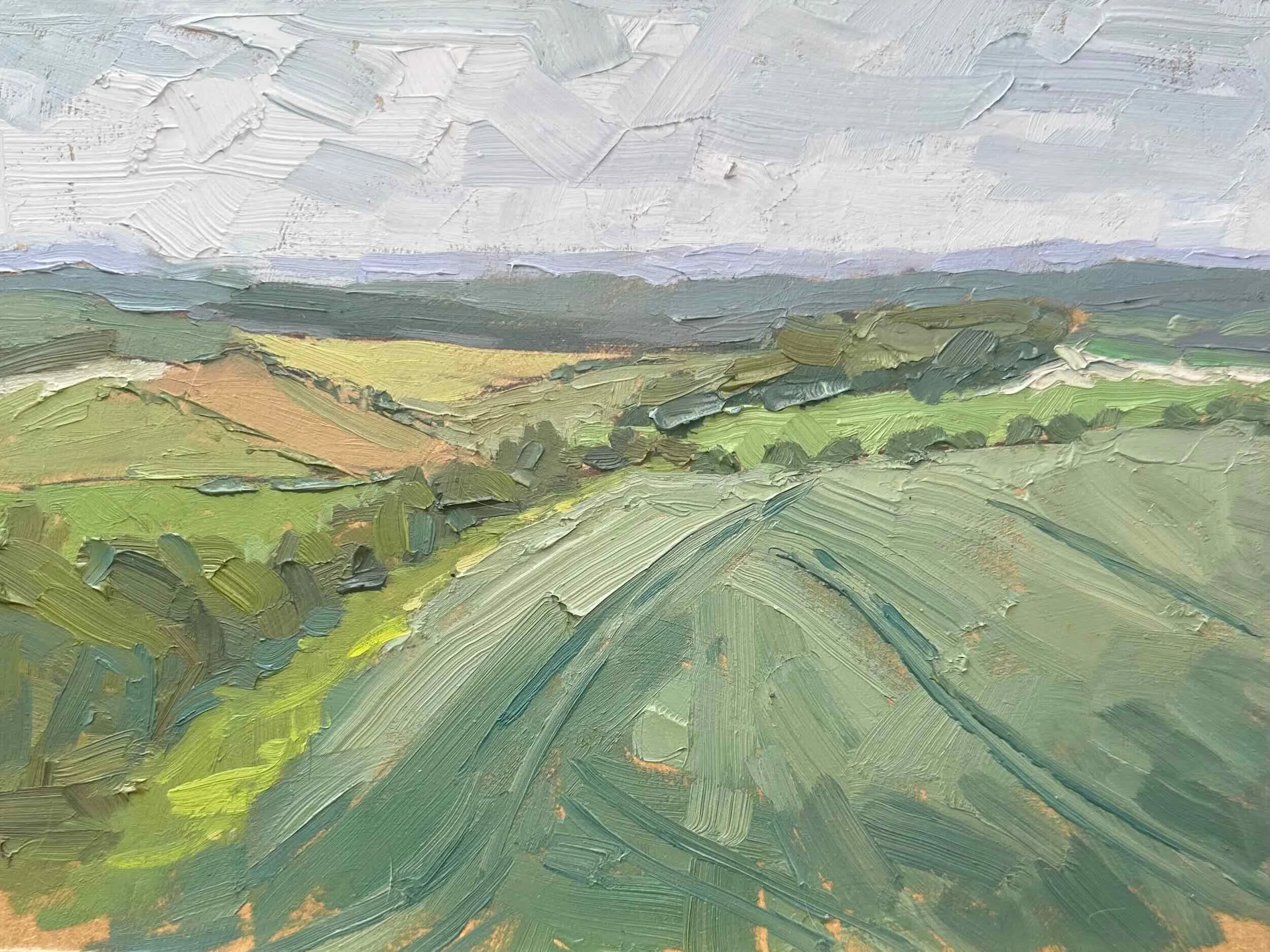 Distant Views from The Ridgeway - Available £250
(Oil on board 25.5 x 19 cm)