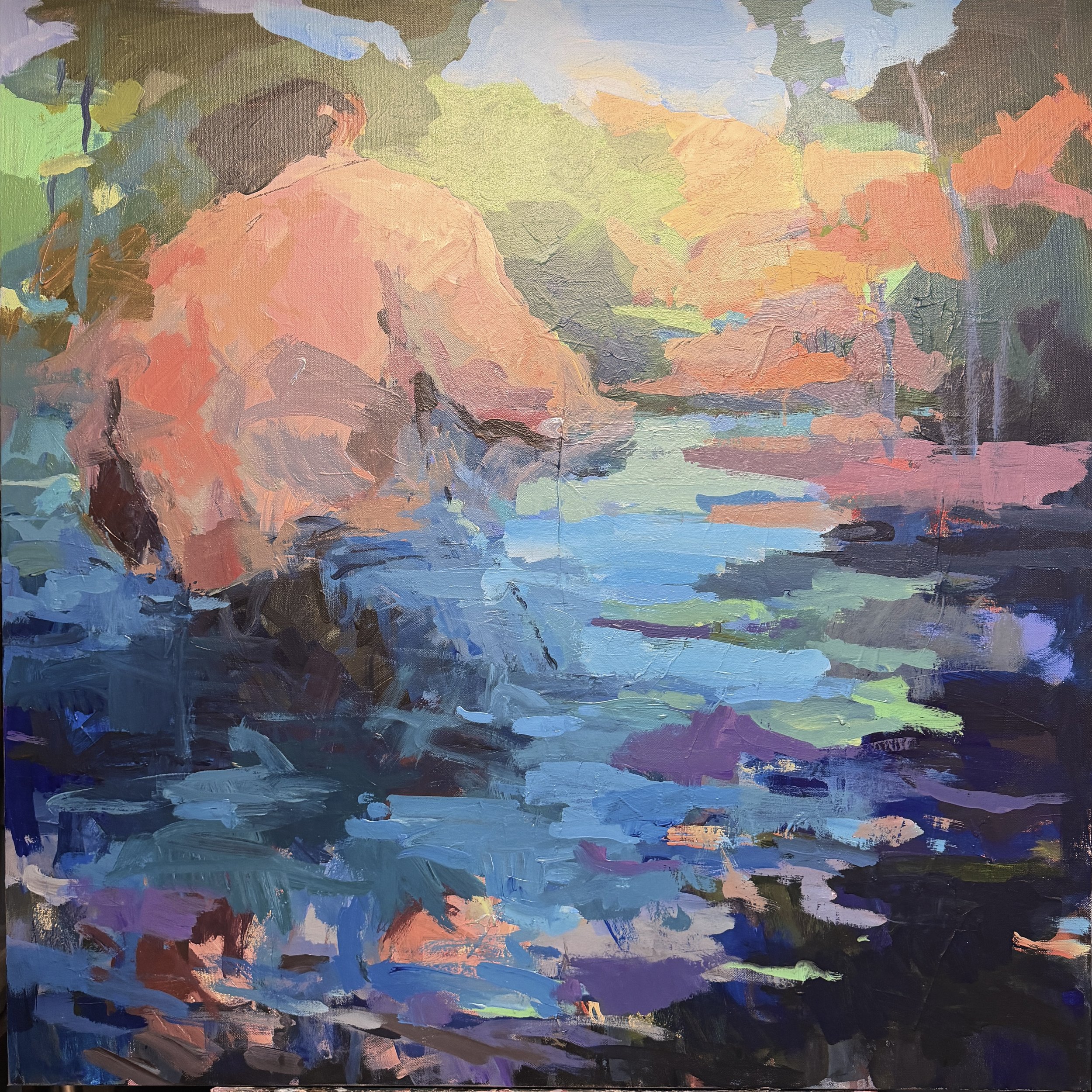 Crossing the River | Acrylic on Canvas | 36x36