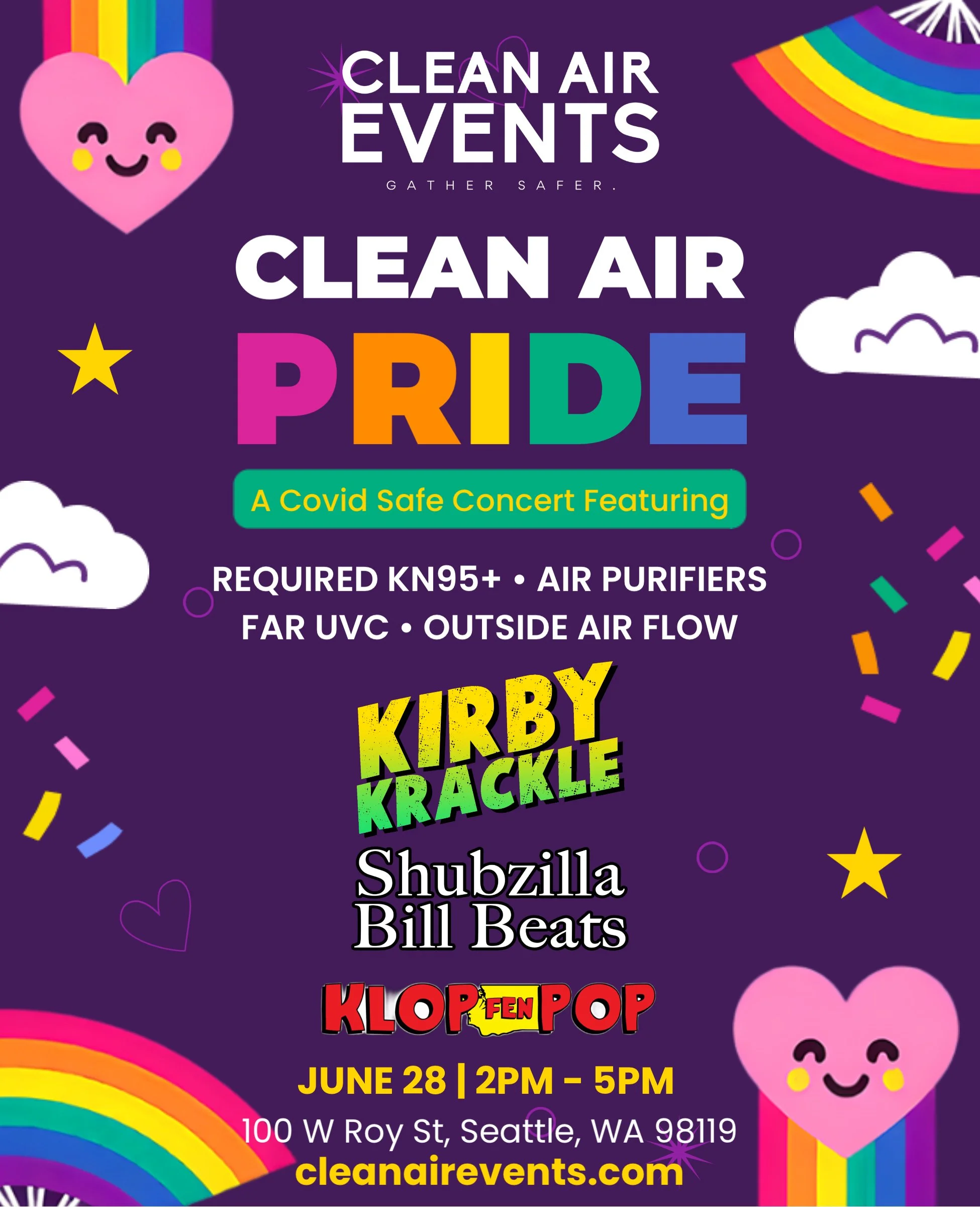 Clean Air Events…Presents: Kirby Krackle, Shubzilla x Bill Beats, and Klopfenpop!