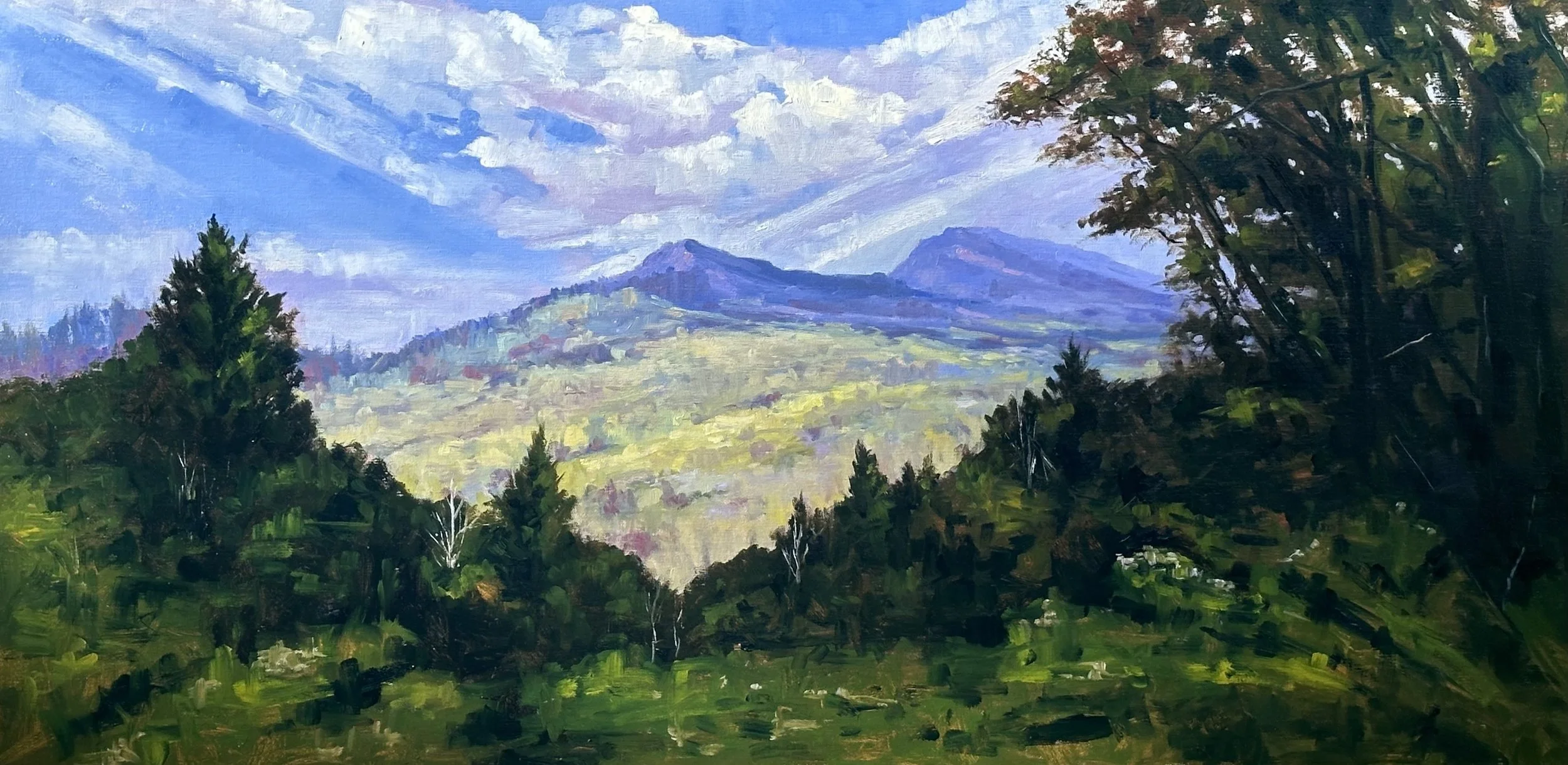 Parkway Overlook, Oil on Linen, 24"x48". Available at Martin House Gallery. 