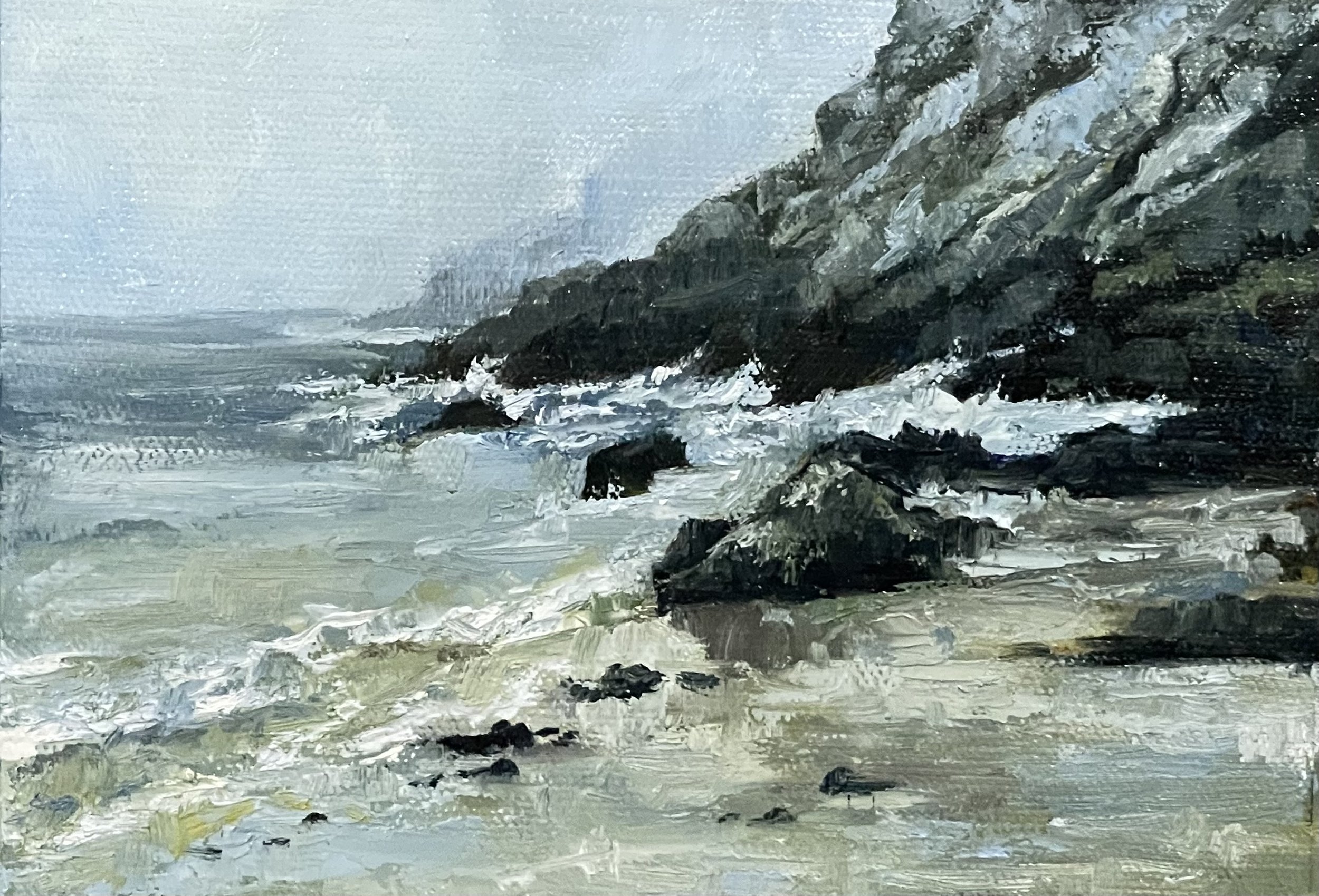 Sand Beach. 5x7. Oil on Canvas.