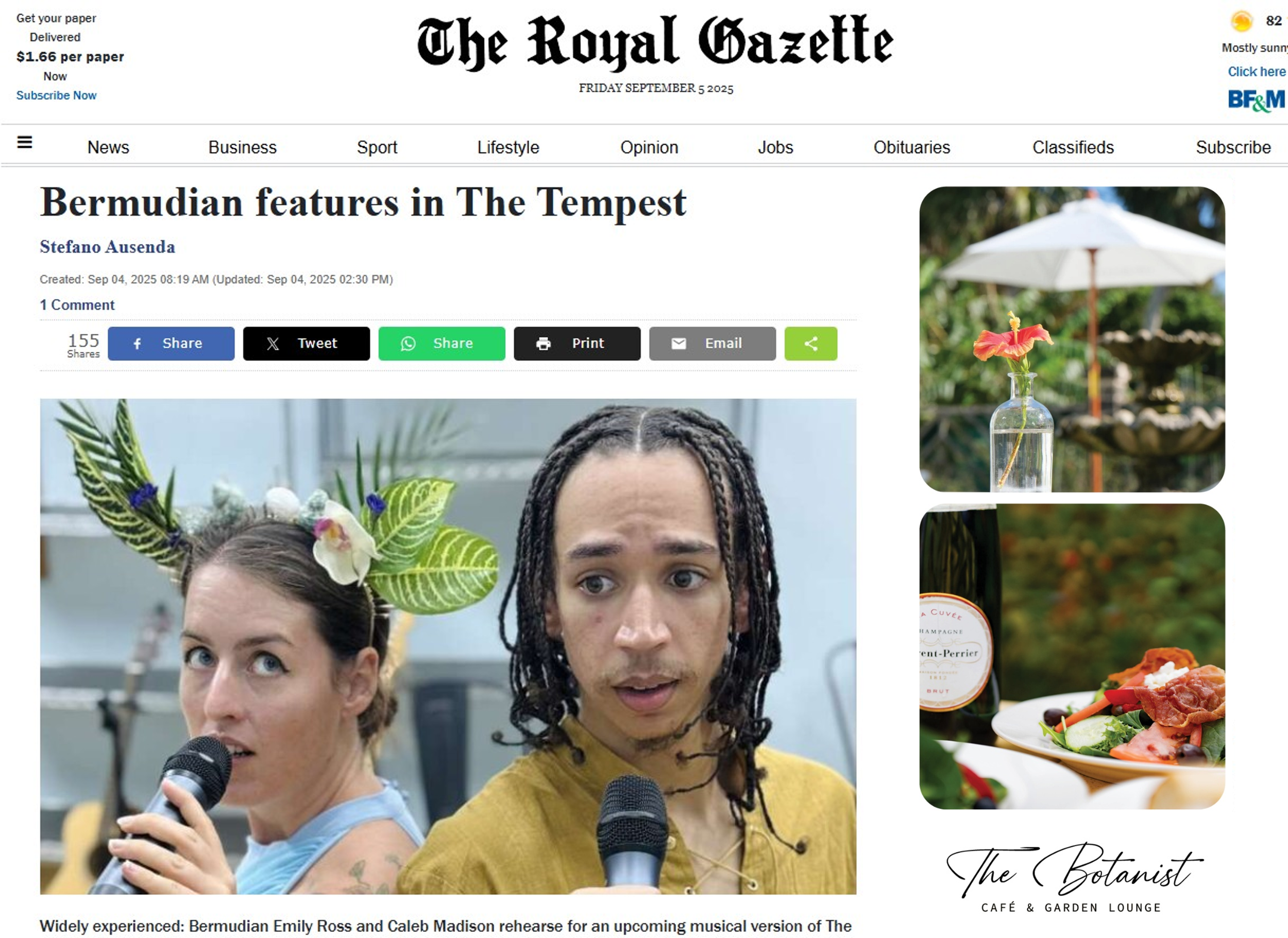 Royal Gazette - Bermudian features in The Tempest