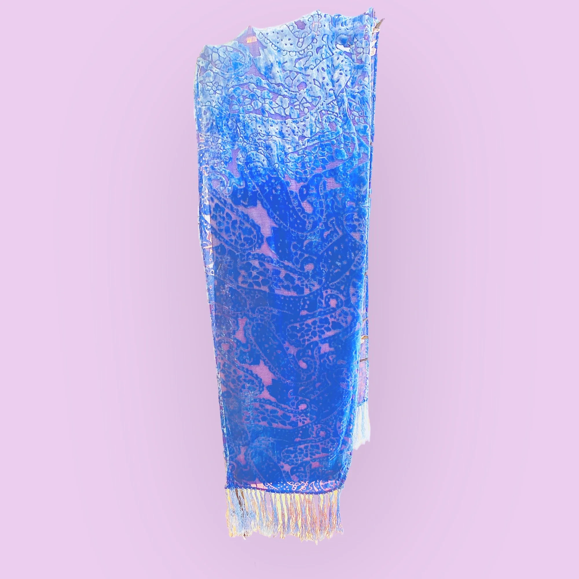 Alter Ego Dyed: Short, 100% Silk Scarf/Fringe.