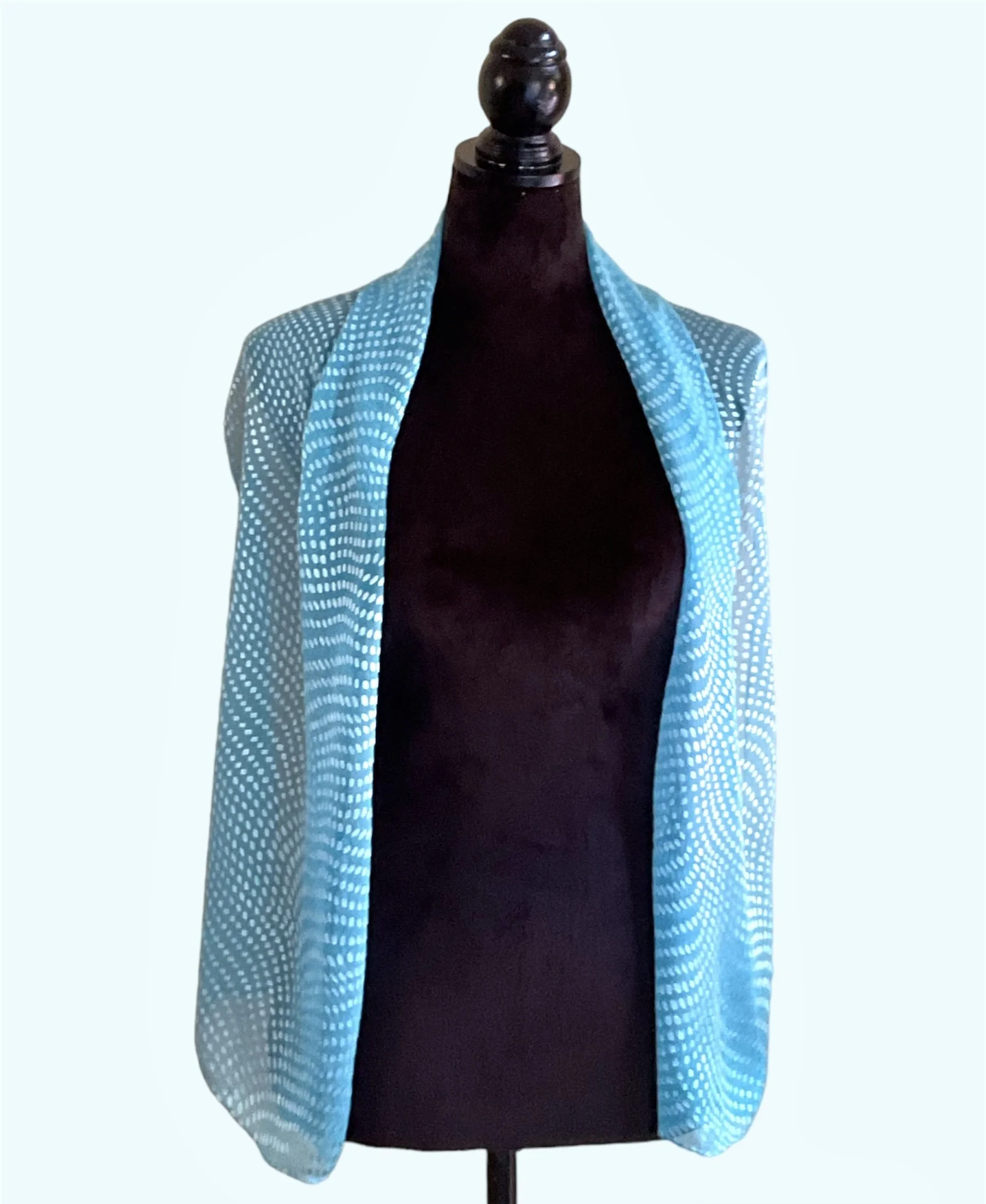 Alter Ego Dyed: Short, No Fringe, 100% Silk Scarf.