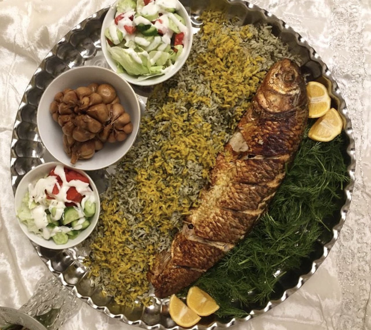 Persian Herb Rice With Fish || Sabzi Polo Ba Mahi