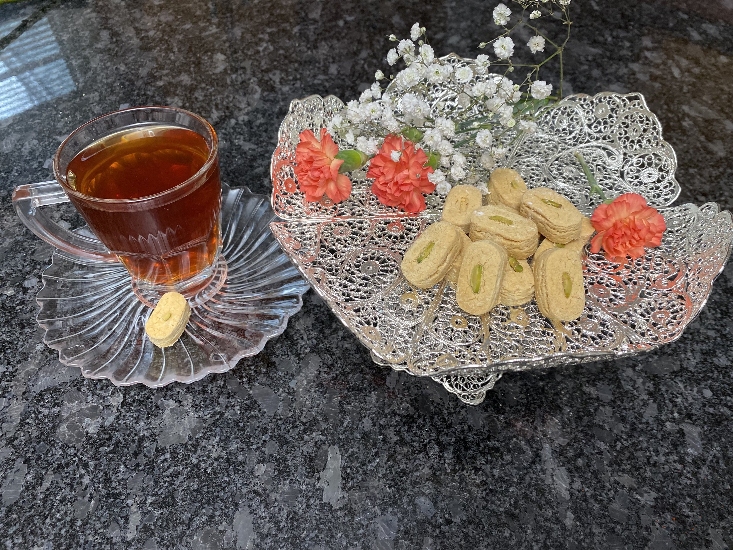 Chickpea Cookies with Pistachio || Shirini-e Nokhodchi
