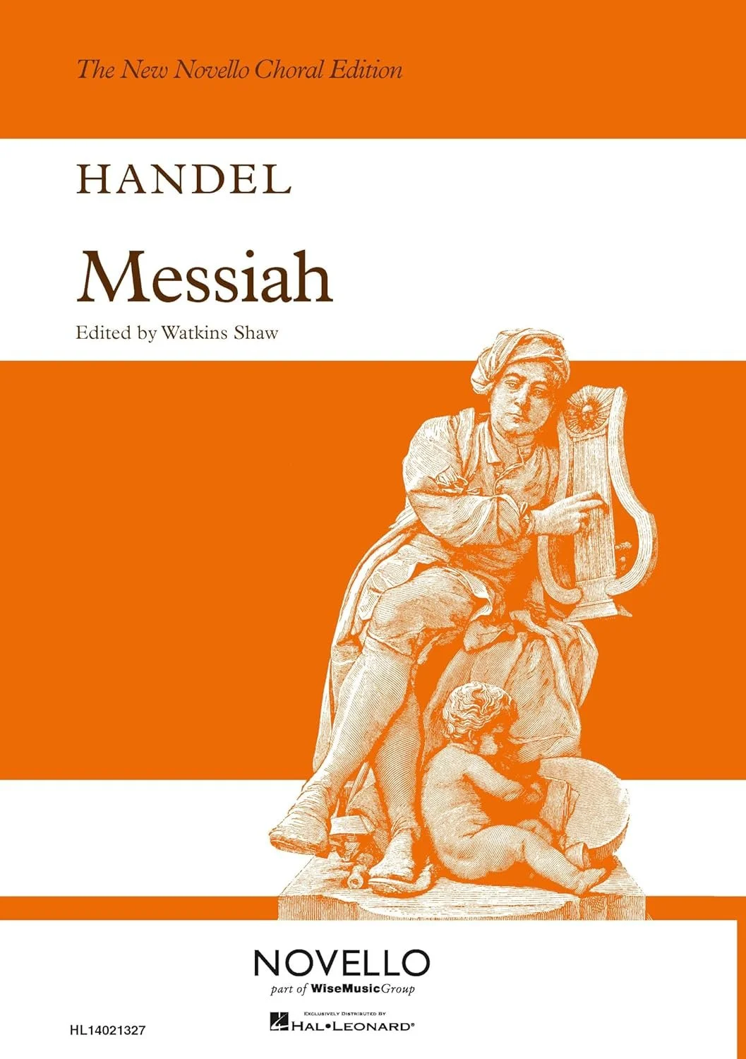 Orange and white front cover of the Novello edition of Handel’s Messiah