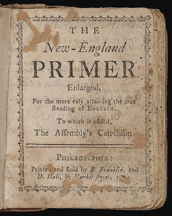 Frontispiece from The New England Primer, enlarged (1764)