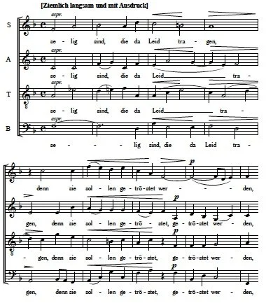 Measures 19 – 27 in Brahms, A German Requiem, movement 1