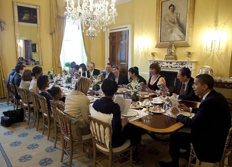President Barack Obama hosting a Passover Seder Dinner at the White House on April 9, 2009