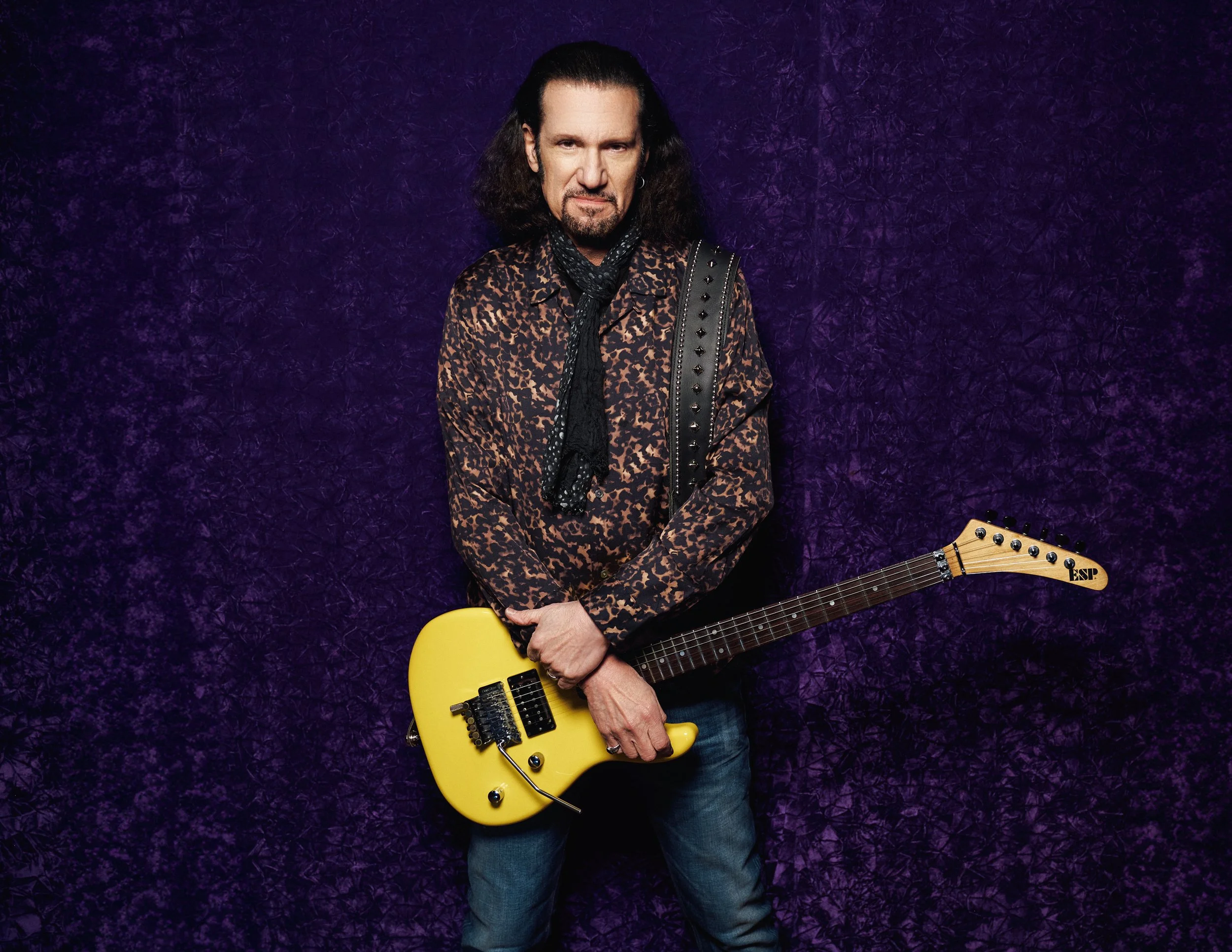 Bruce Kulick studio portrait with electric guitar photographed for professional branding and media use