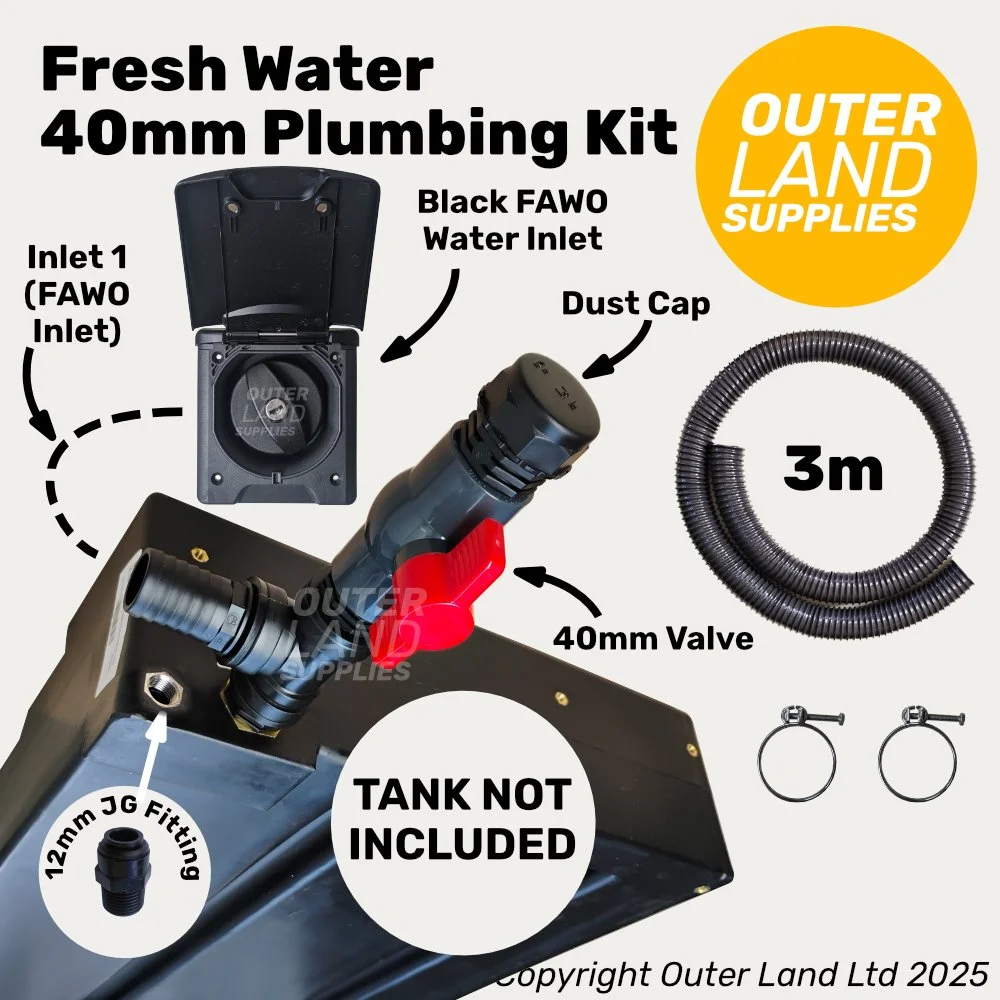 Waste Fresh Plumbing Kit Stem - FAWO Black