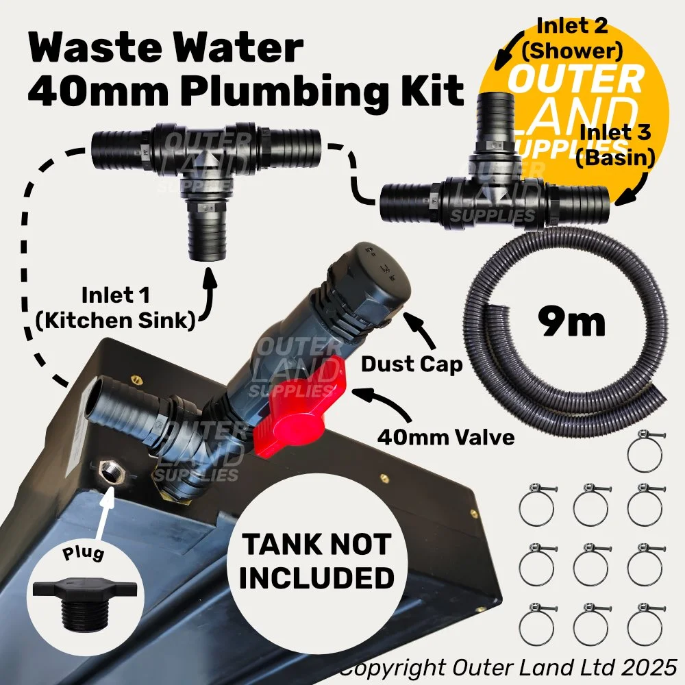 Waste Water Plumbing Kit - Connected 3 Outlet Bundle