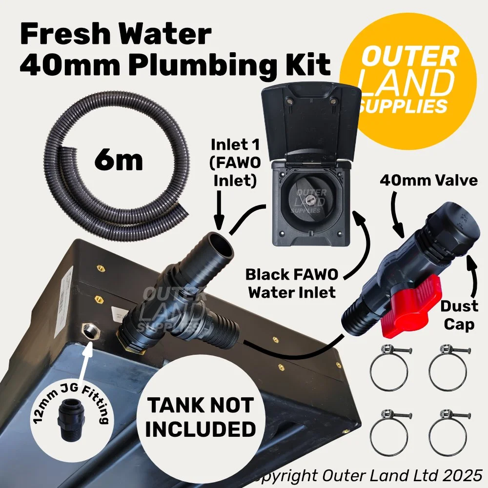 Waste Fresh Plumbing Kit - FAWO Black