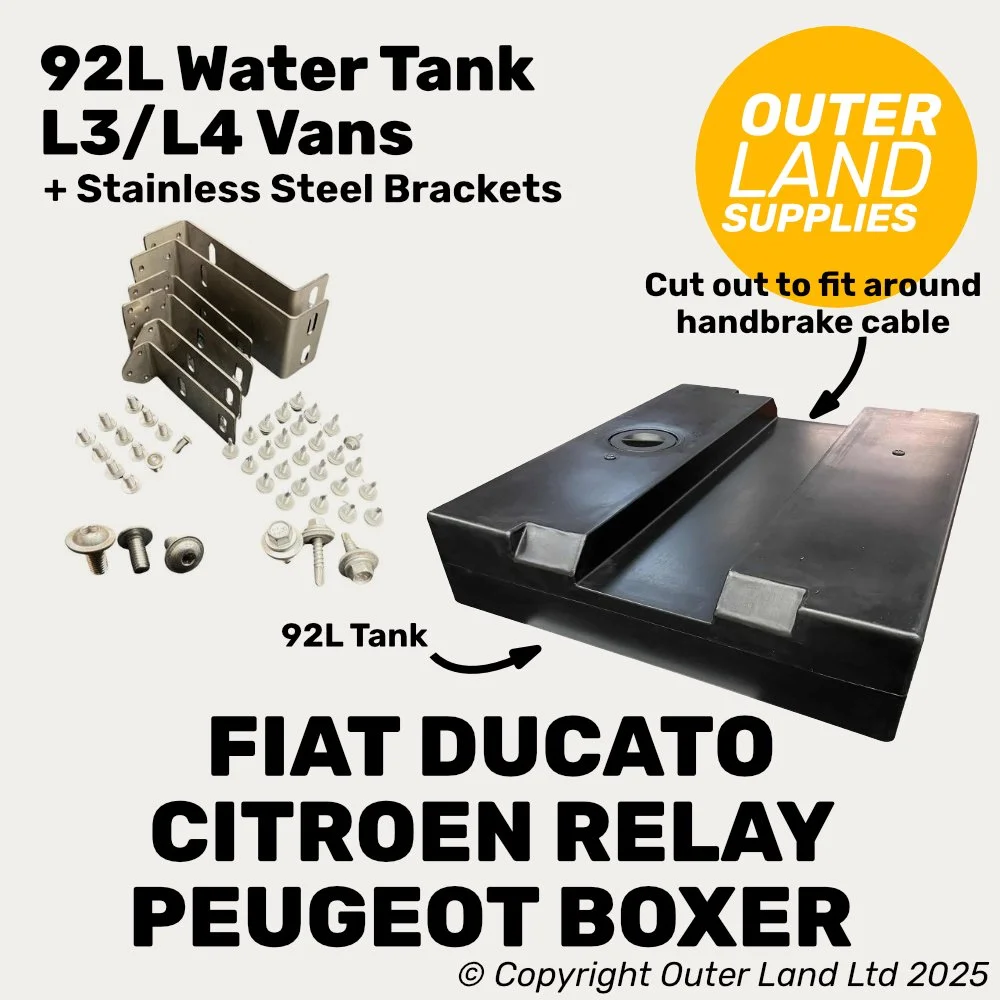 92L Underslung Water Tank For L3/L4 Vans Citroen Relay, Fiat Ducato, Peugeot Boxer