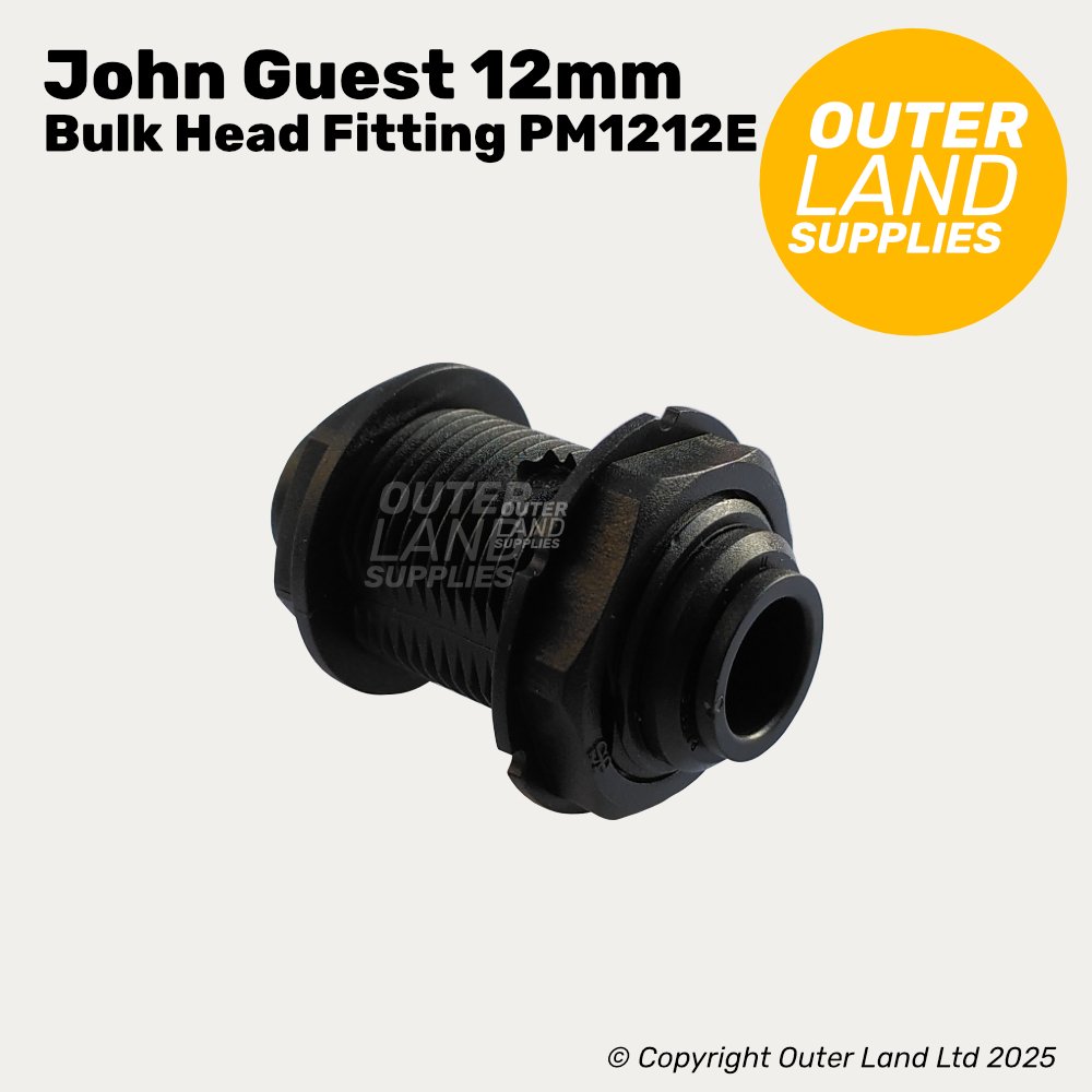 John Guest 12mm Bulkhead Fitting PM1212E