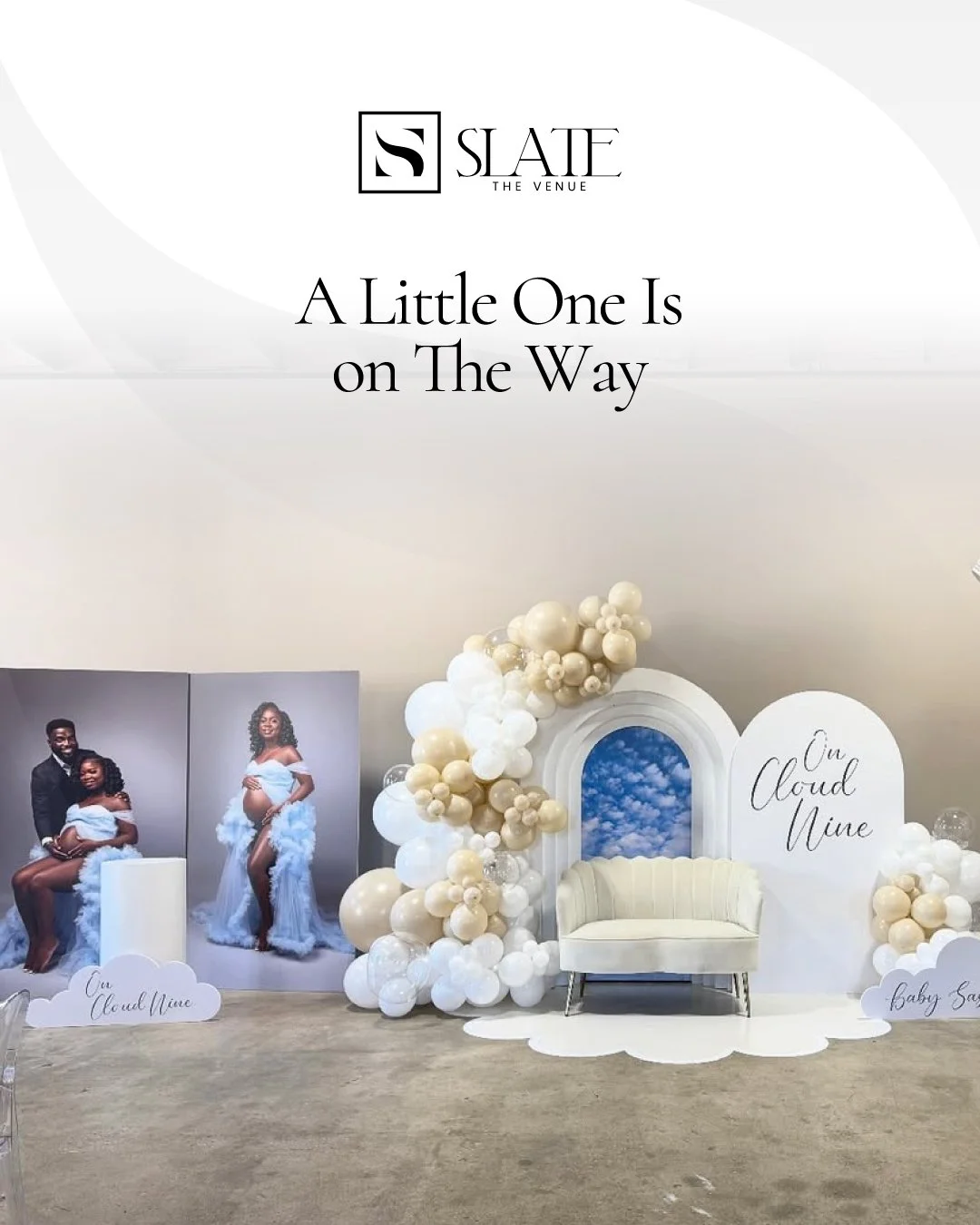 Baby showers at Slate just feel extra special.

From soft d&eacute;cor and sweet moments to laughter shared around the room, these celebrations are always filled with so much love.

Our modern blank canvas makes it easy to create a baby shower that f