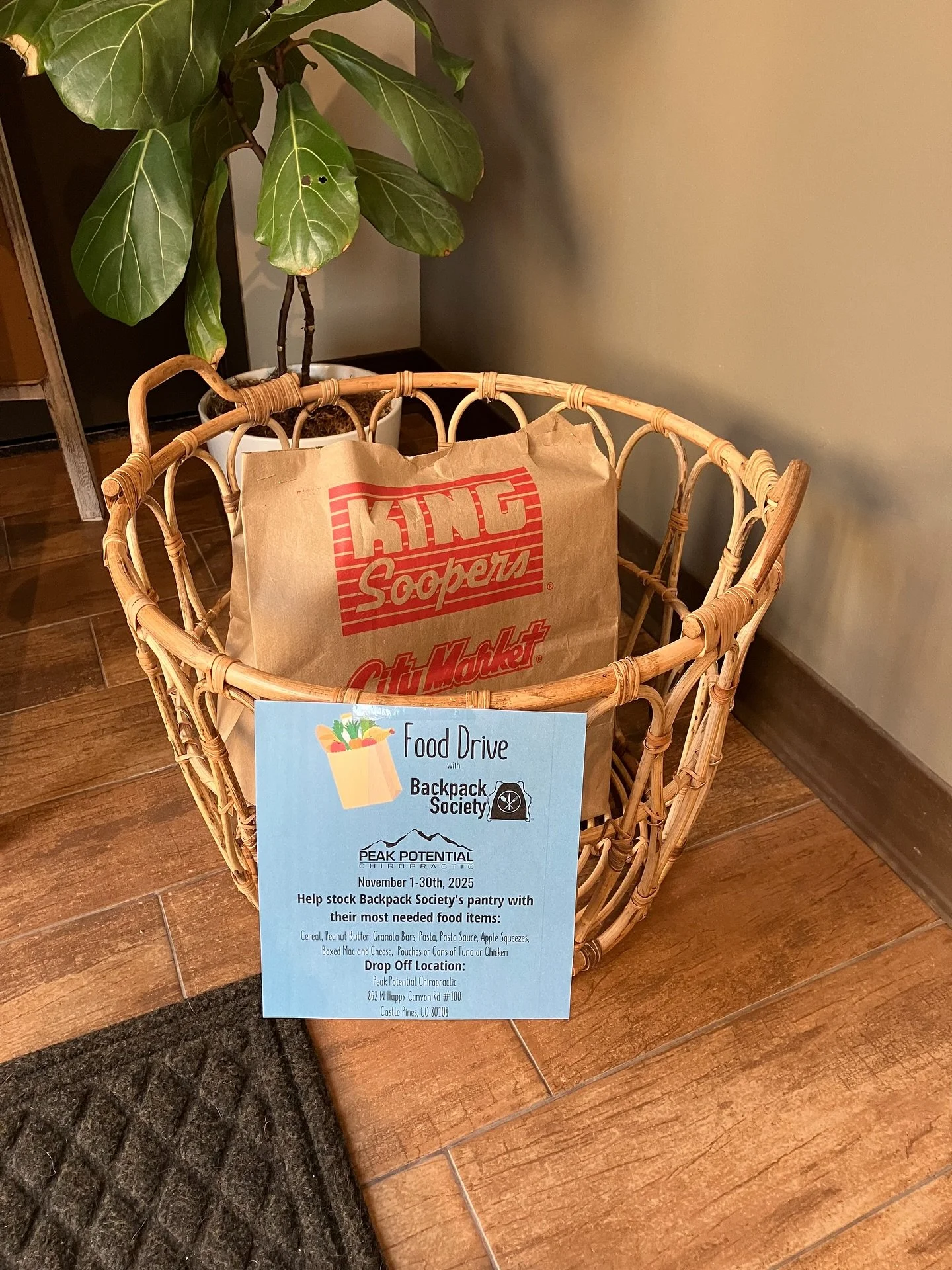 ✨ Help Us Fill the Pantry &amp; Fuel Local Kids! ✨
 REMINDER: This November, we&rsquo;re partnering with Backpack Society, a local nonprofit that provides meals to students over the weekends &amp; breaks. Backpack Society partners with Douglas County