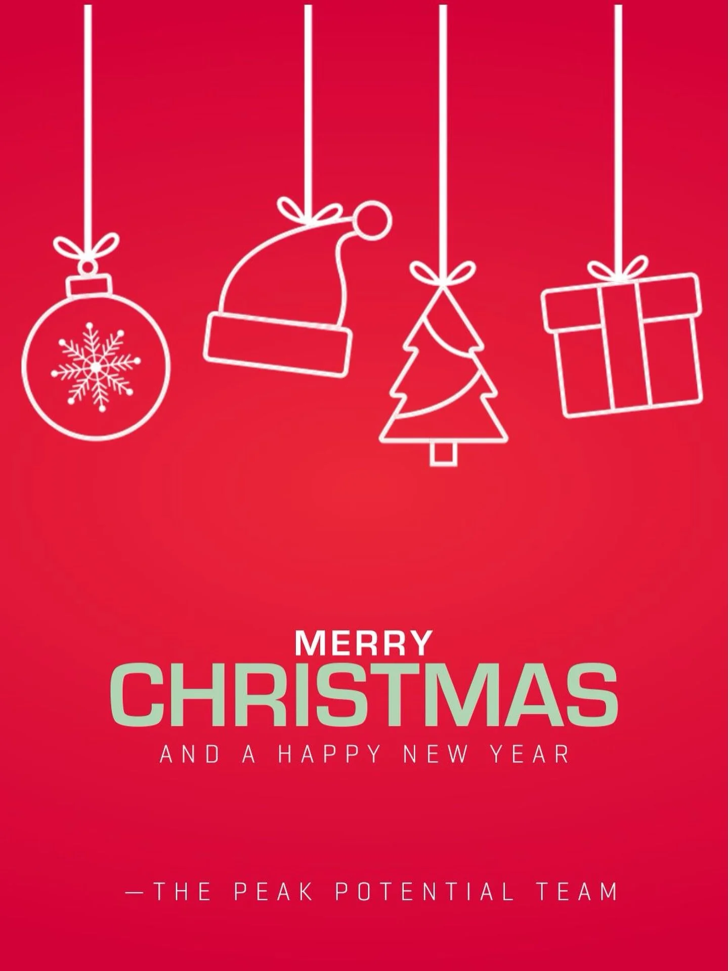 🎄 Merry Christmas and Happy Holidays from our family to yours! Thank you for being part of our Peak Potential family &mdash; we&rsquo;re so grateful for you this season and always.
