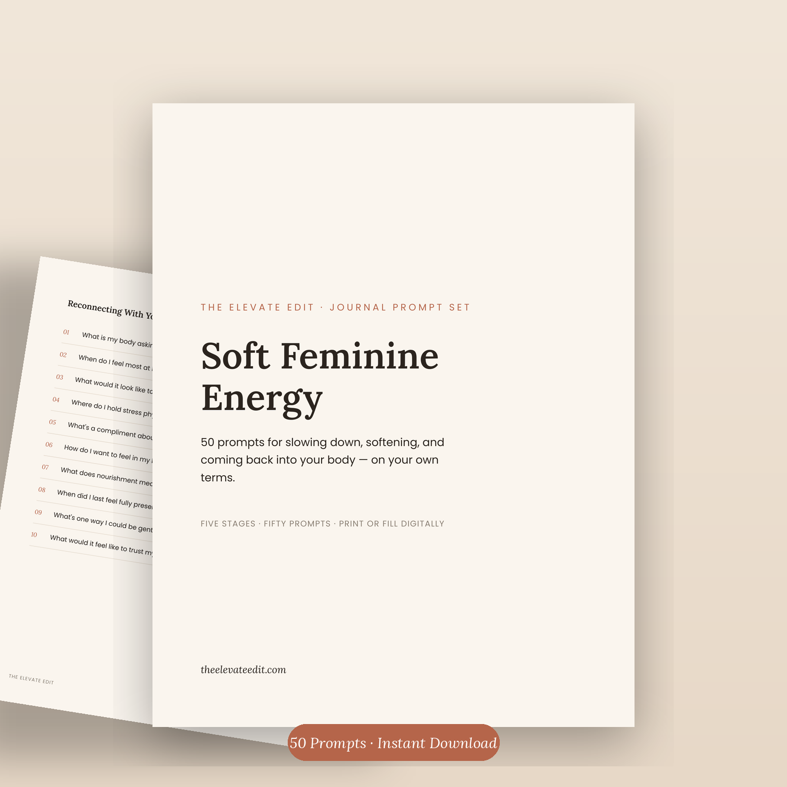 Embrace Soft Feminine Energy: 50 Journal Prompts
