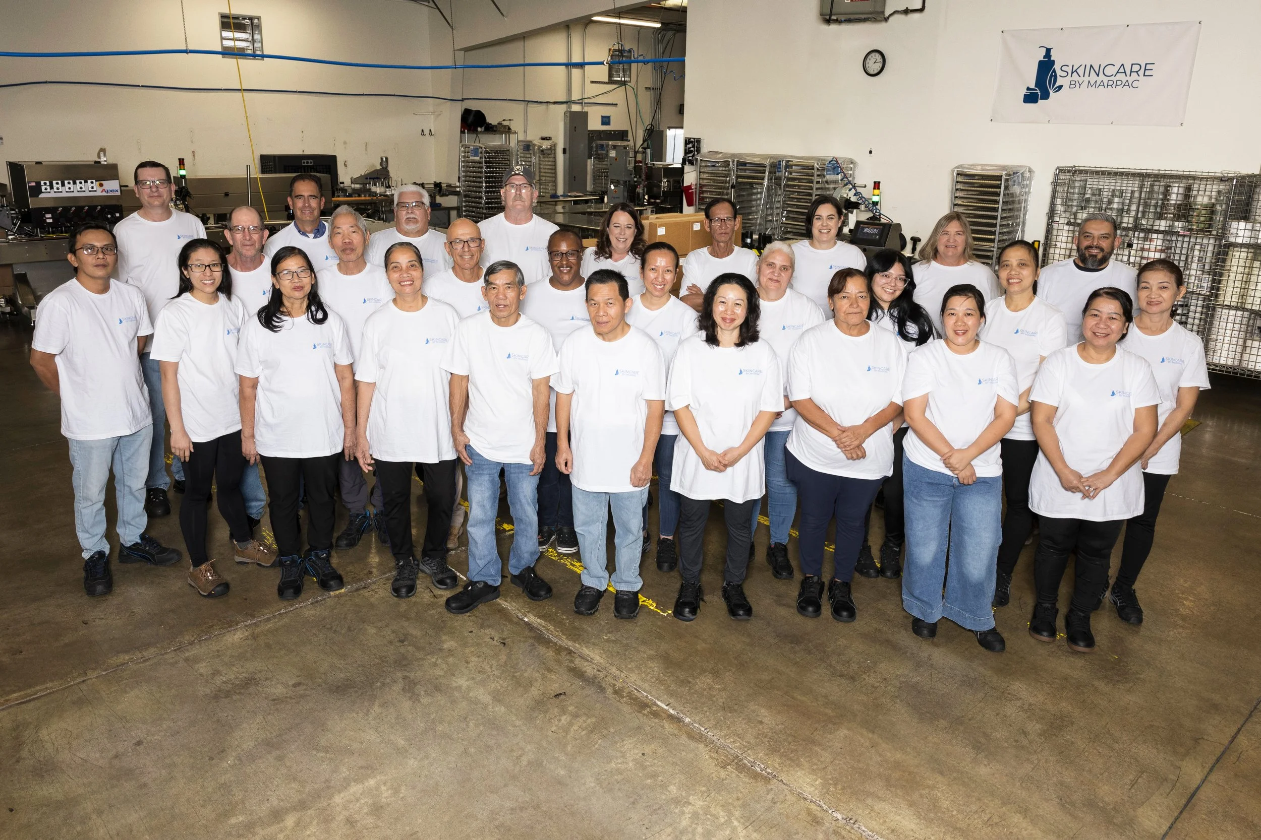 Group of Skincare by Marpac Workers in a Manufacturing Facility