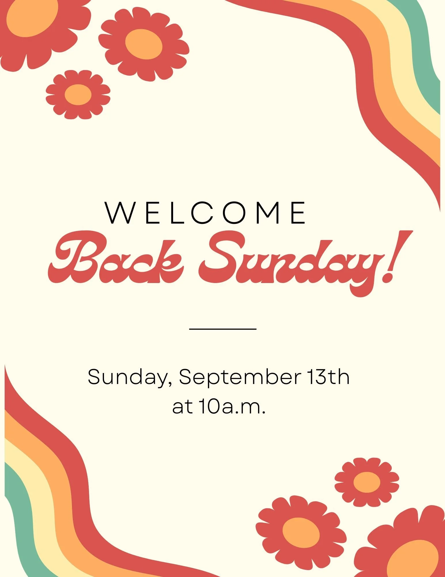 Welcome Back Sunday!