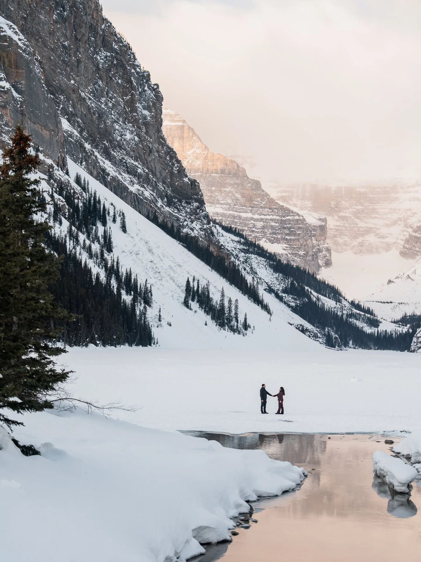 sometimes we need to just have a moment for one photo. 
early mornings at lake Louise 🩵