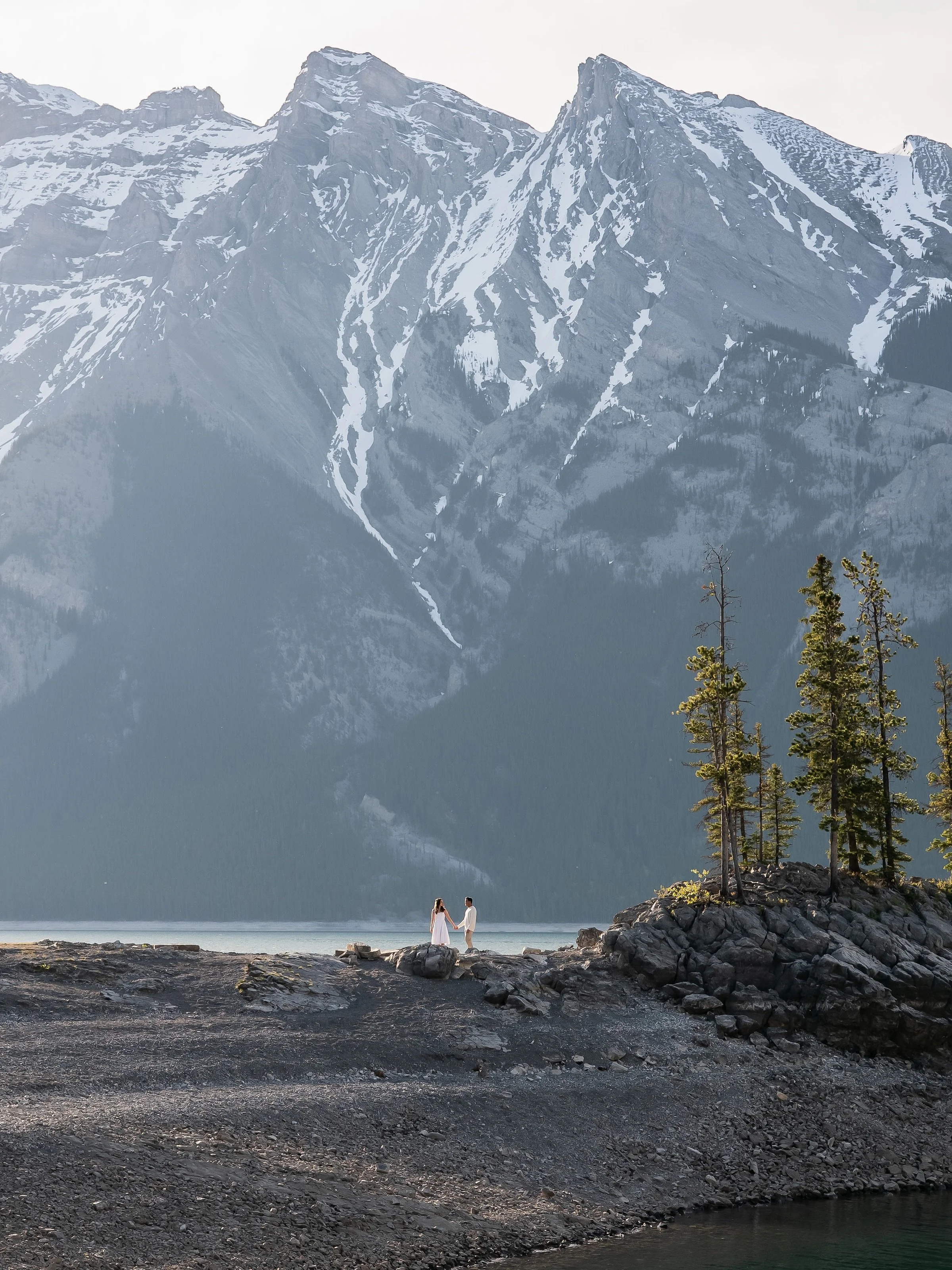 the sweetest morning with m&amp;v. cannot wait for their wedding in 2027! 
.
.
.
.
.
Banff engagement, engagement photos, engagement photographer, banff wedding photographer, Canmore wedding photographer #engaged #engagmentphotography #banff #banffen