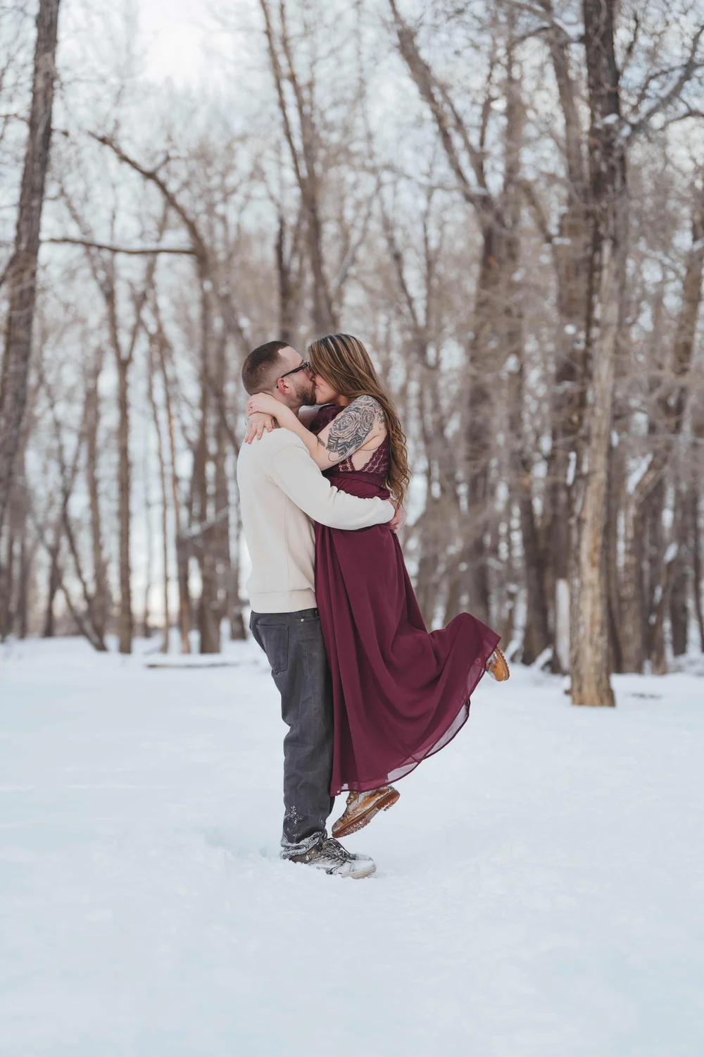 A Winter Engagement Photoshoot in Fish Creek Calgary — windandblue