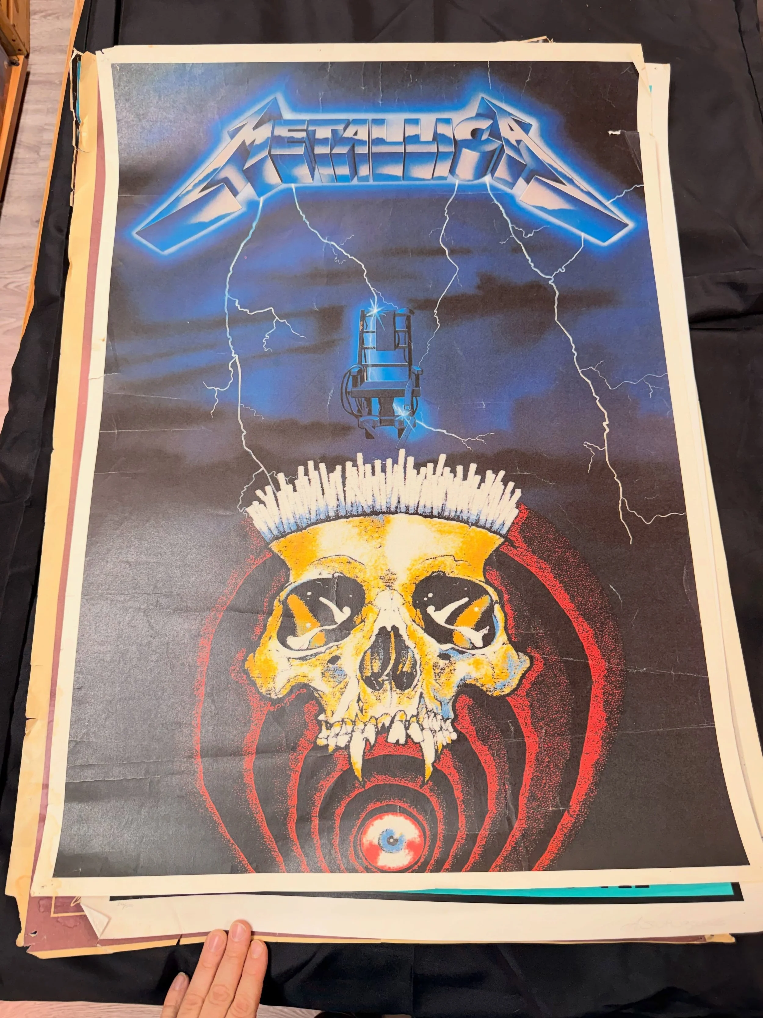 If you&rsquo;ve been following along in the stories, I&rsquo;m on a bit of a poster purge. Here are some &ldquo;better&rdquo; pieces HOWEVER condition on all of these is not great. Staining, tearing and creasing is present on nearly all of them. 
Rea