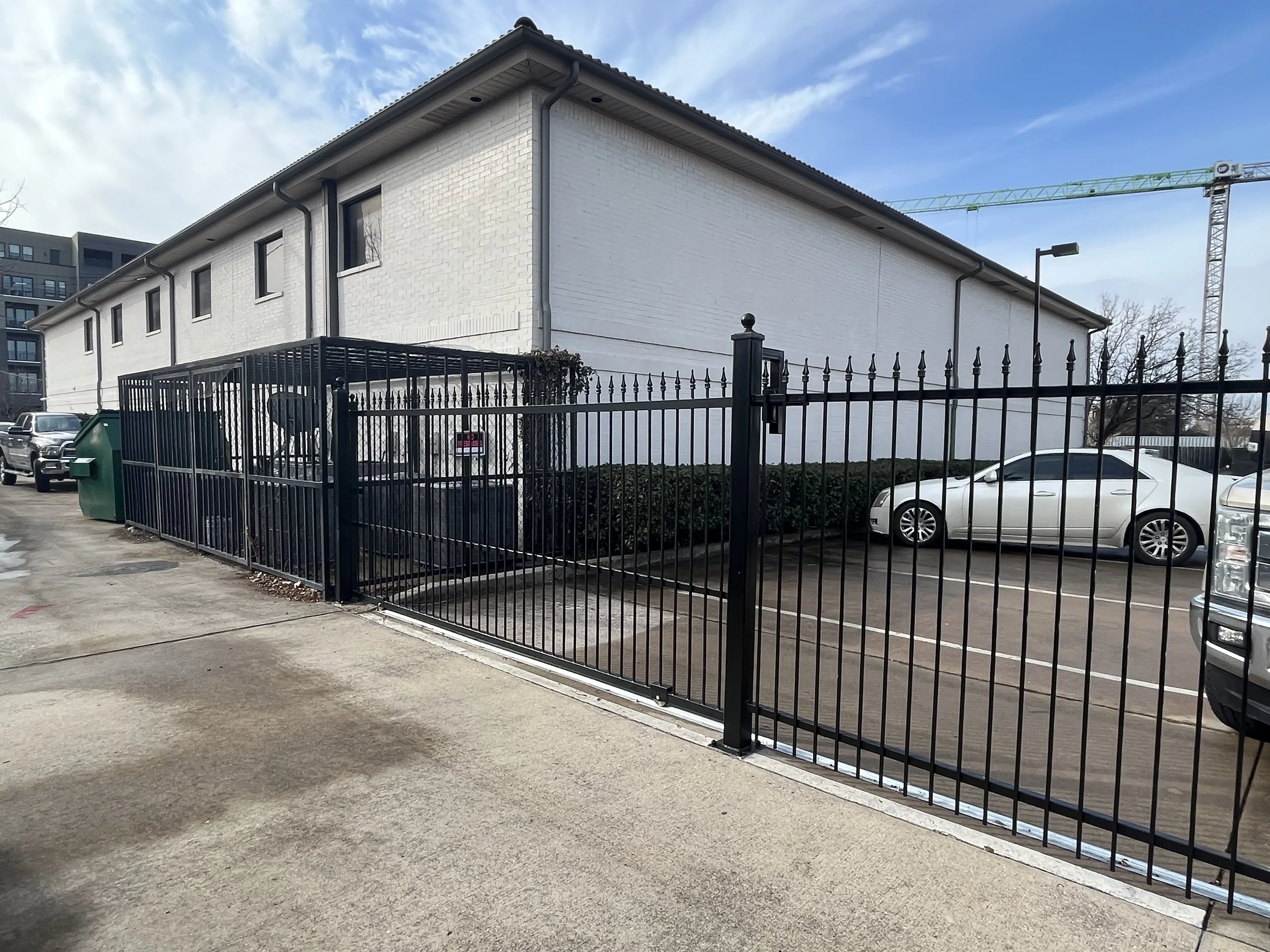 Commercial Iron Fence Safety Spears & Slide Gate.JPG